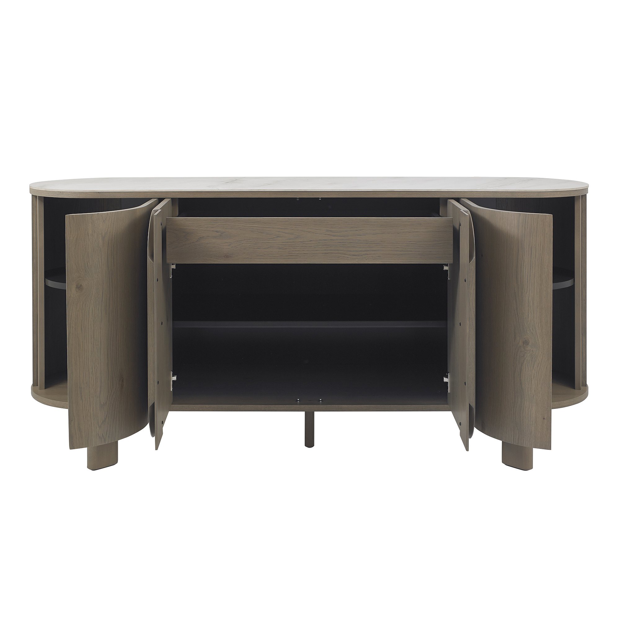 Nova - Grey Oiled Oak Ceramic Wide Sideboard