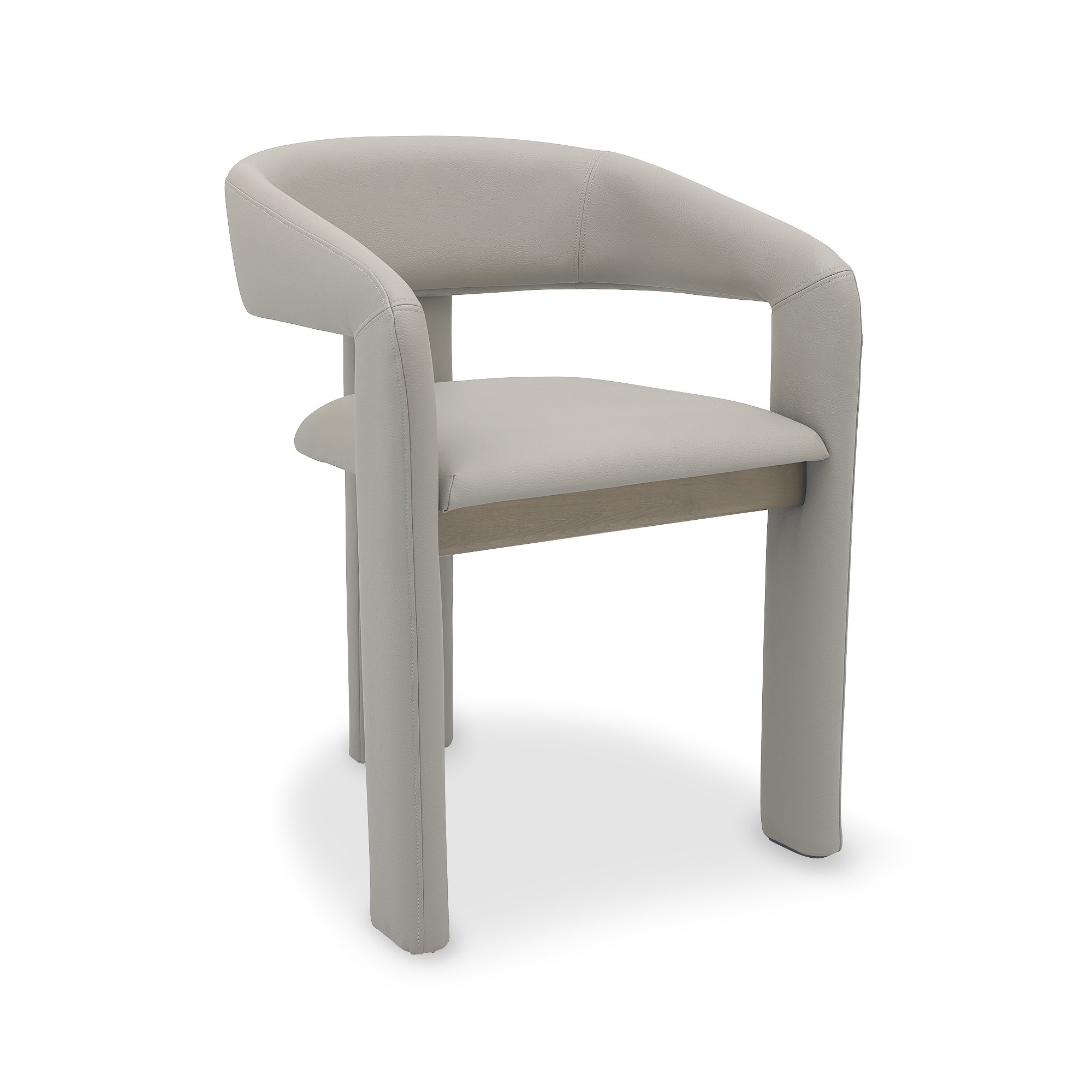 Nova - Grey Oiled Oak Dining Chair in Grey Bonded Leather