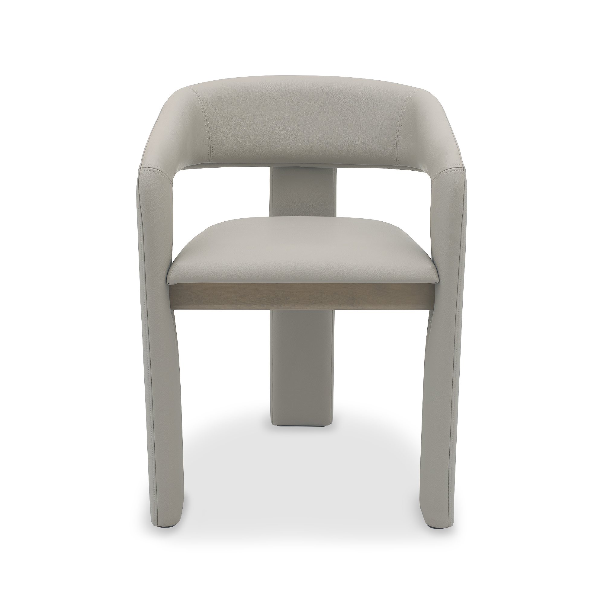 Nova - Grey Oiled Oak Dining Chair in Grey Bonded Leather