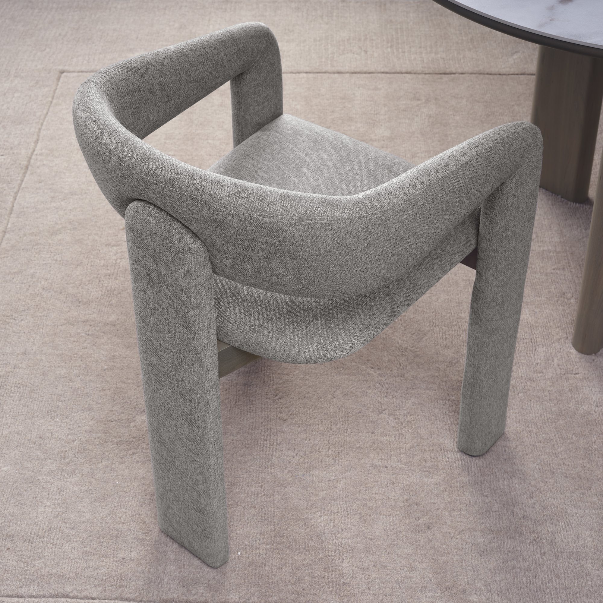 Nova - Grey Oiled Oak Dining Chair in Grey Fabric