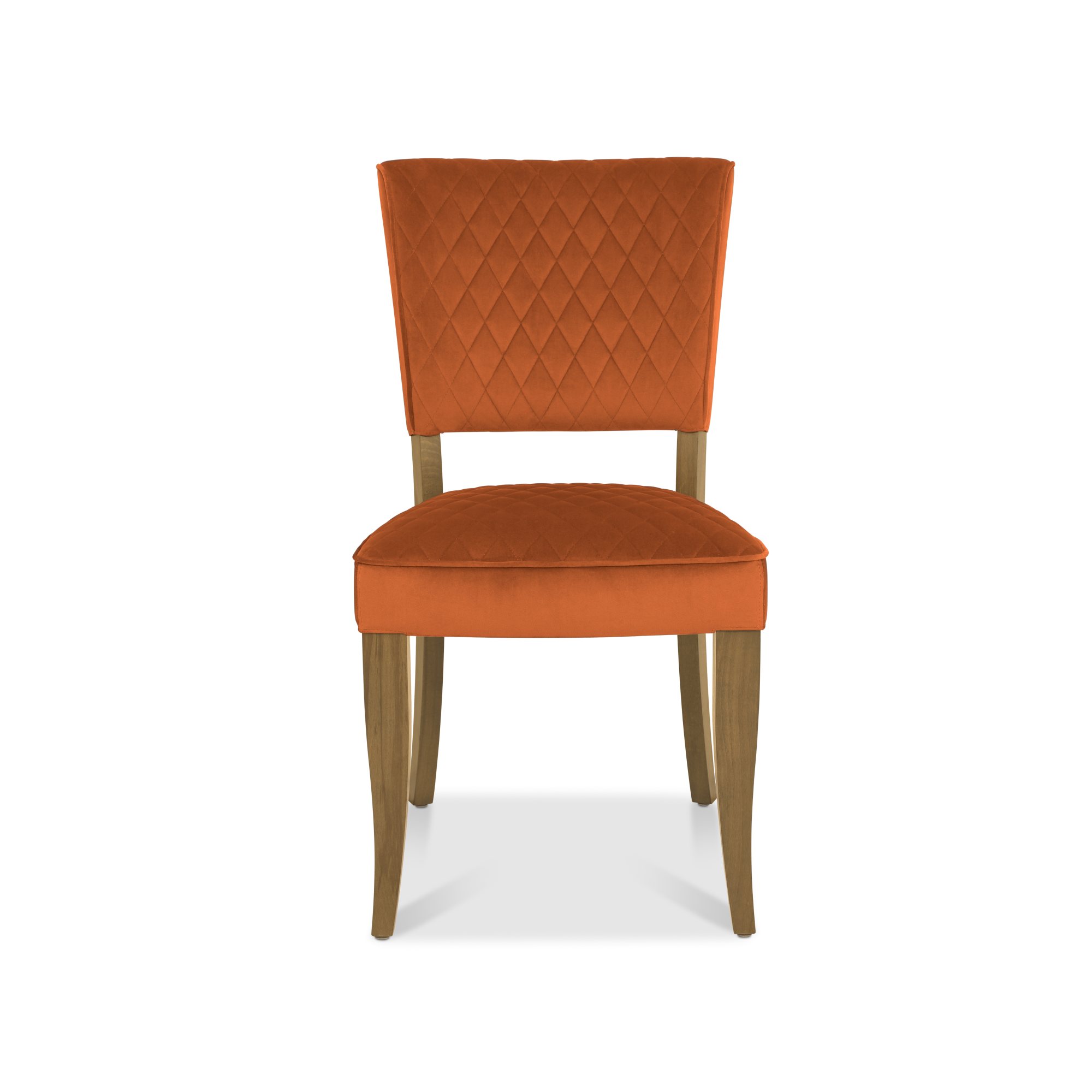 Constable - Rustic Oak Dining Chair in Rust Velvet (Pair)