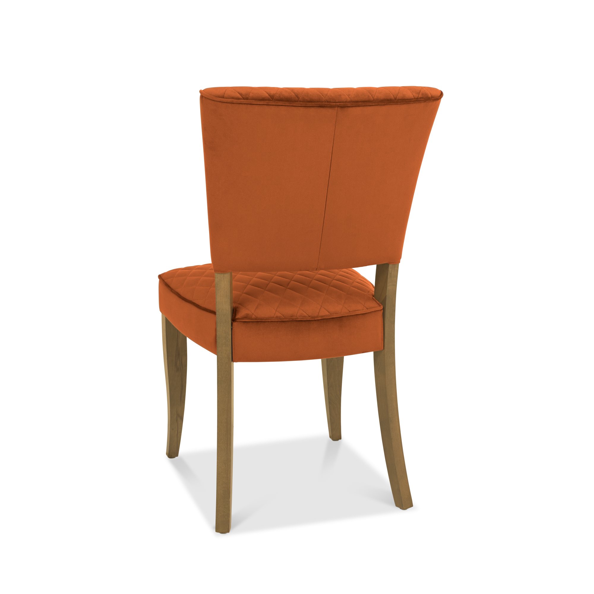 Constable - Rustic Oak Dining Chair in Rust Velvet (Pair)
