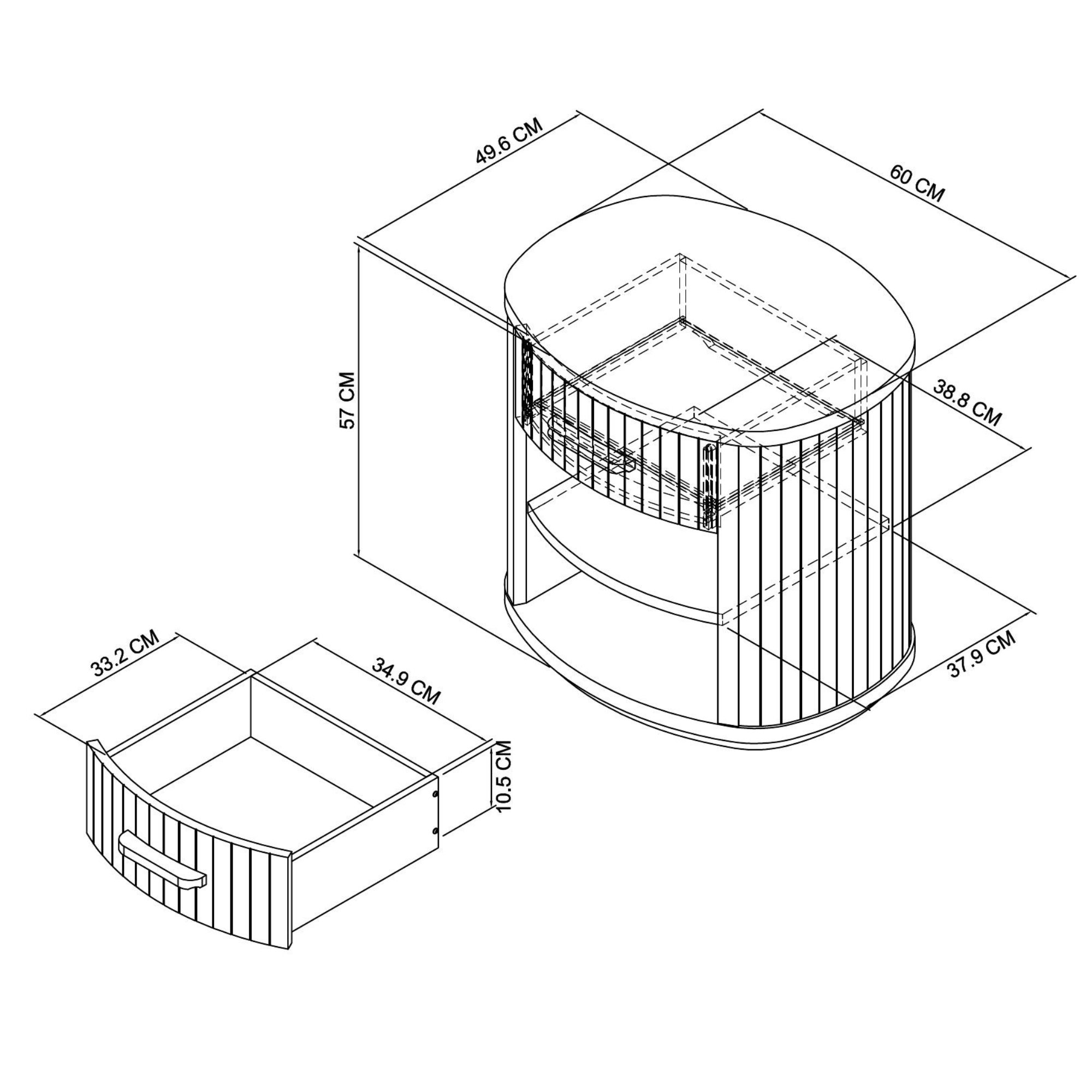 Astra - Knotty Oak 1 Drawer Bedside Table