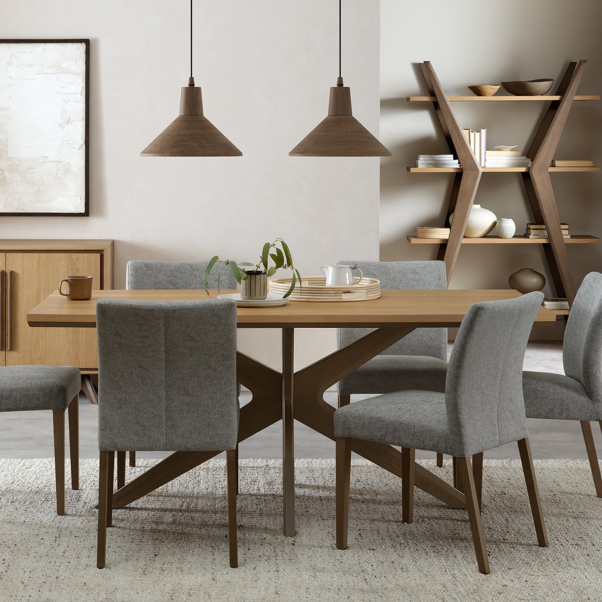 Henley Oak & Light Weathered Oak 6 Seater Table
