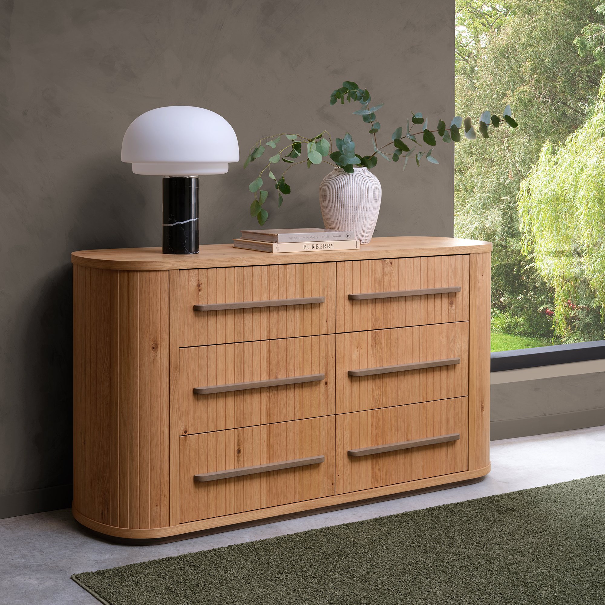 Astra Knotty Oak & Weathered Oak 6 Drawer Chest