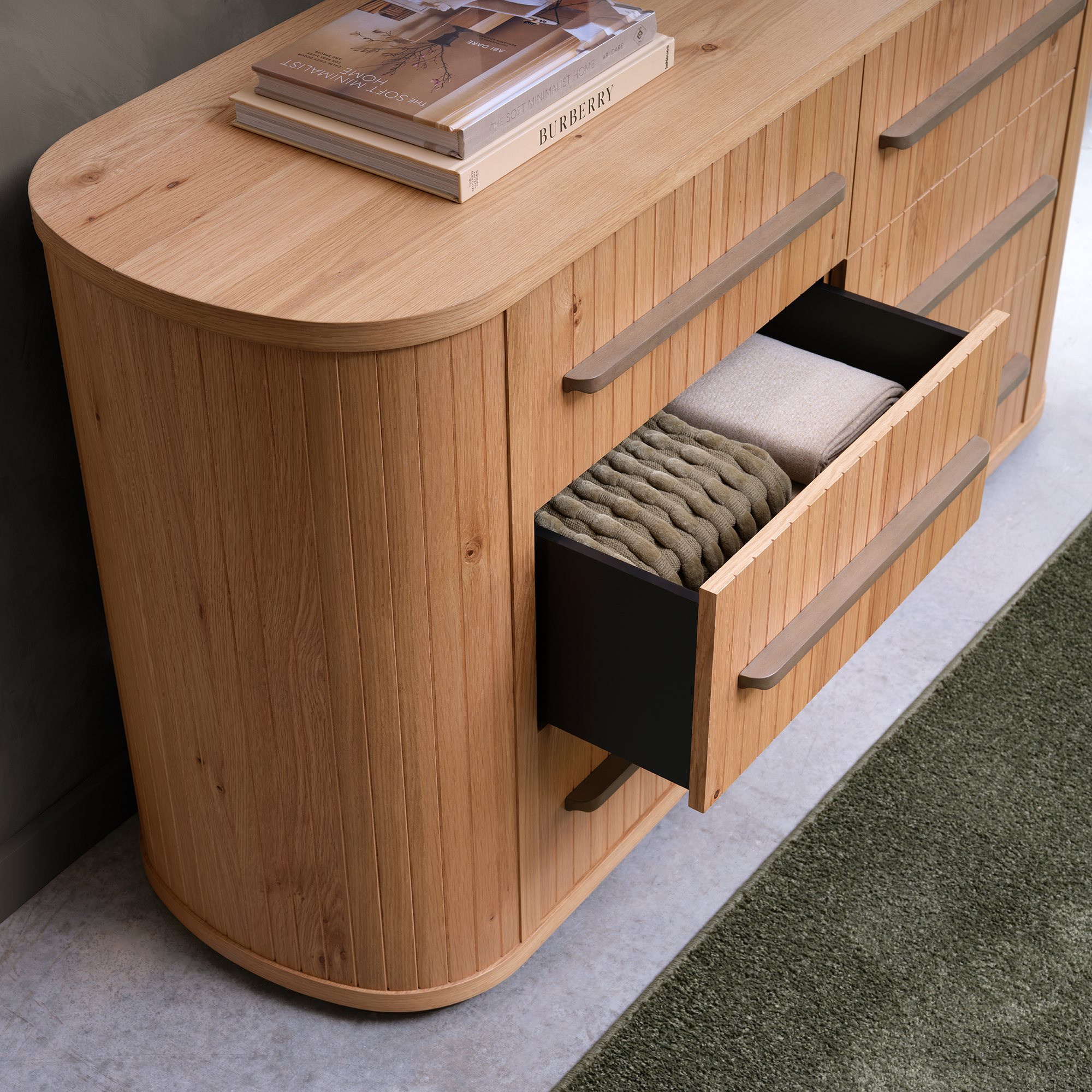 Astra - Knotty Oak 6 Drawer Wide Chest