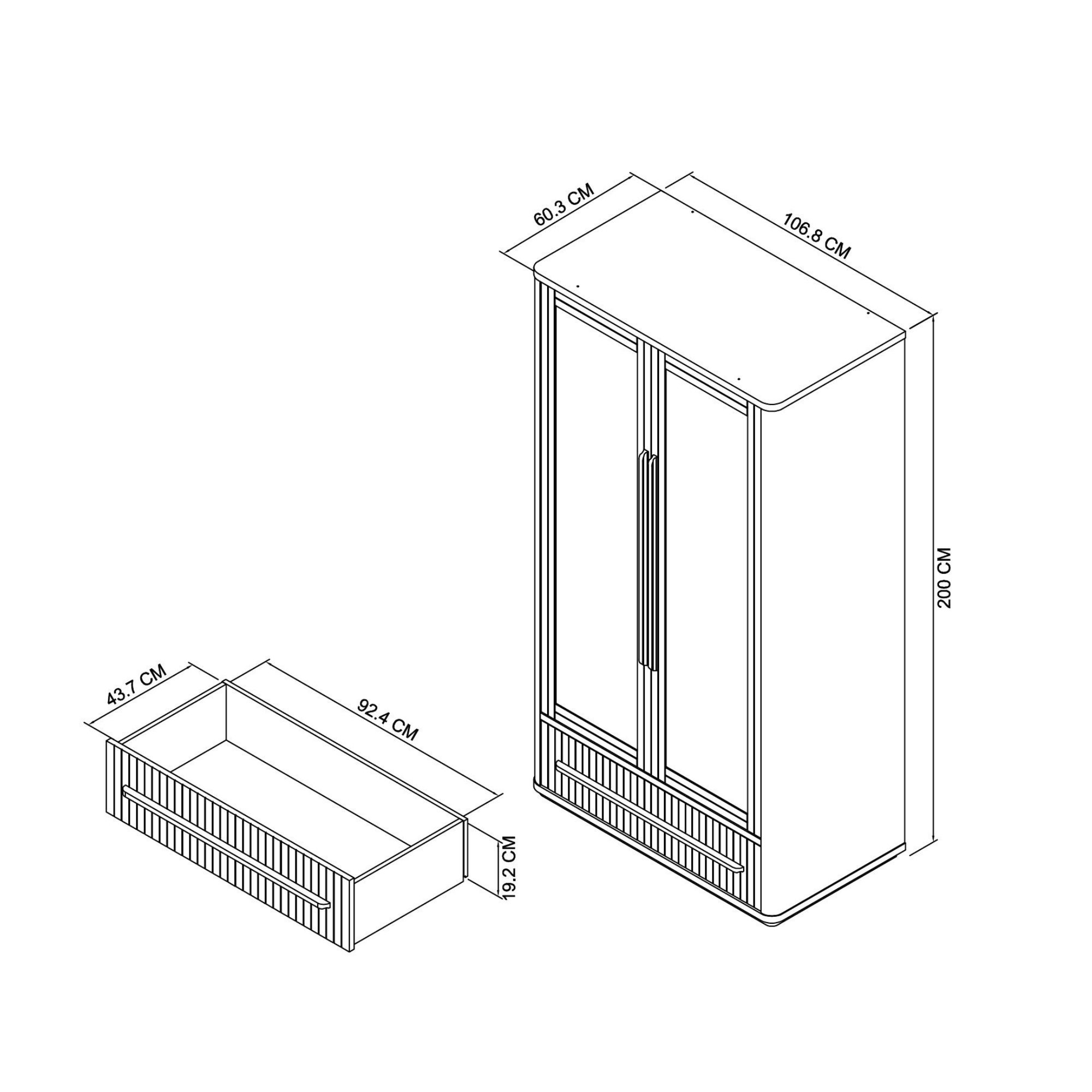 Astra - Knotty Oak Double Wardrobe