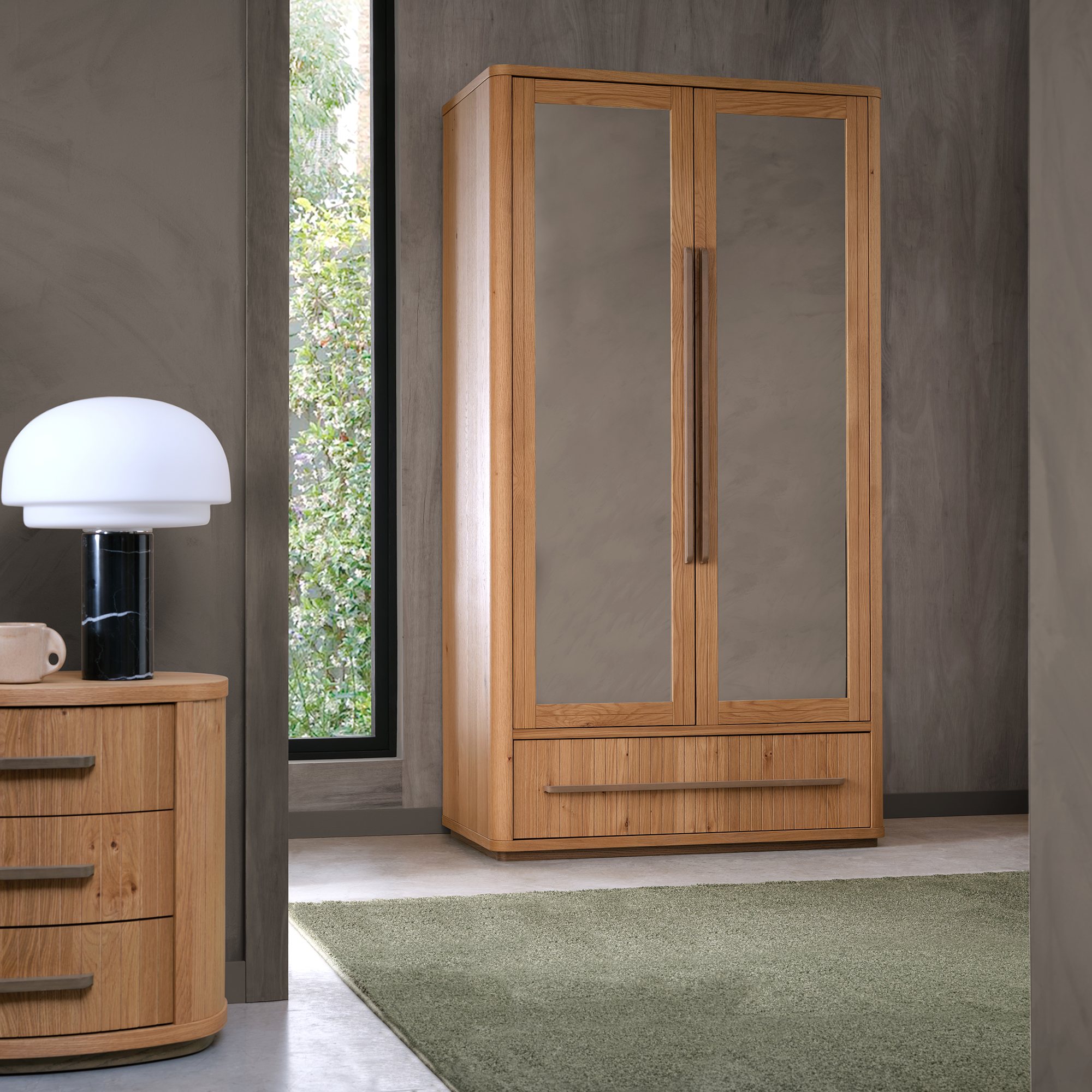 Astra Knotty Oak & Weathered Oak Double Wardrobe