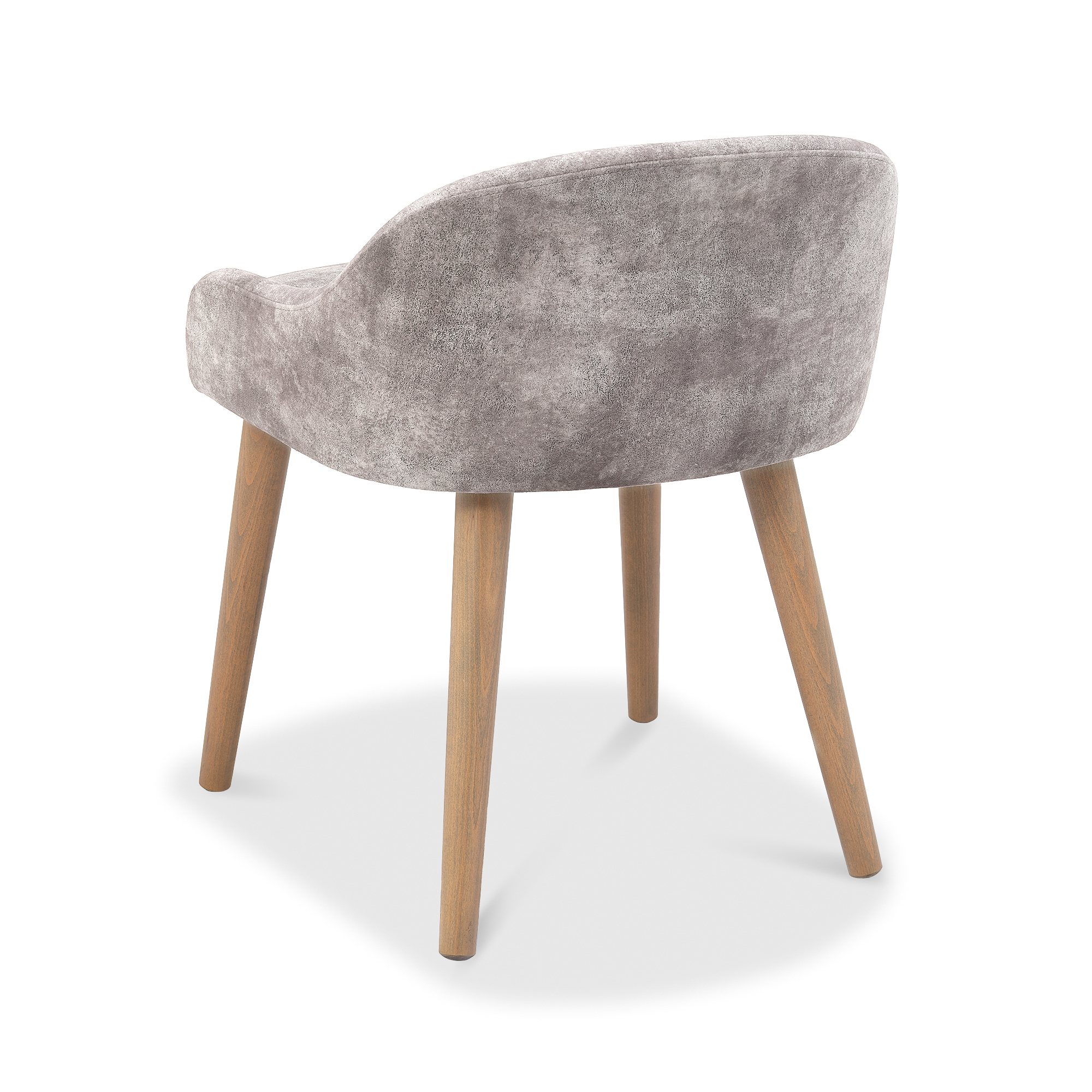 Astra - Knotty Oak Vanity Stool in Pearl Velvet