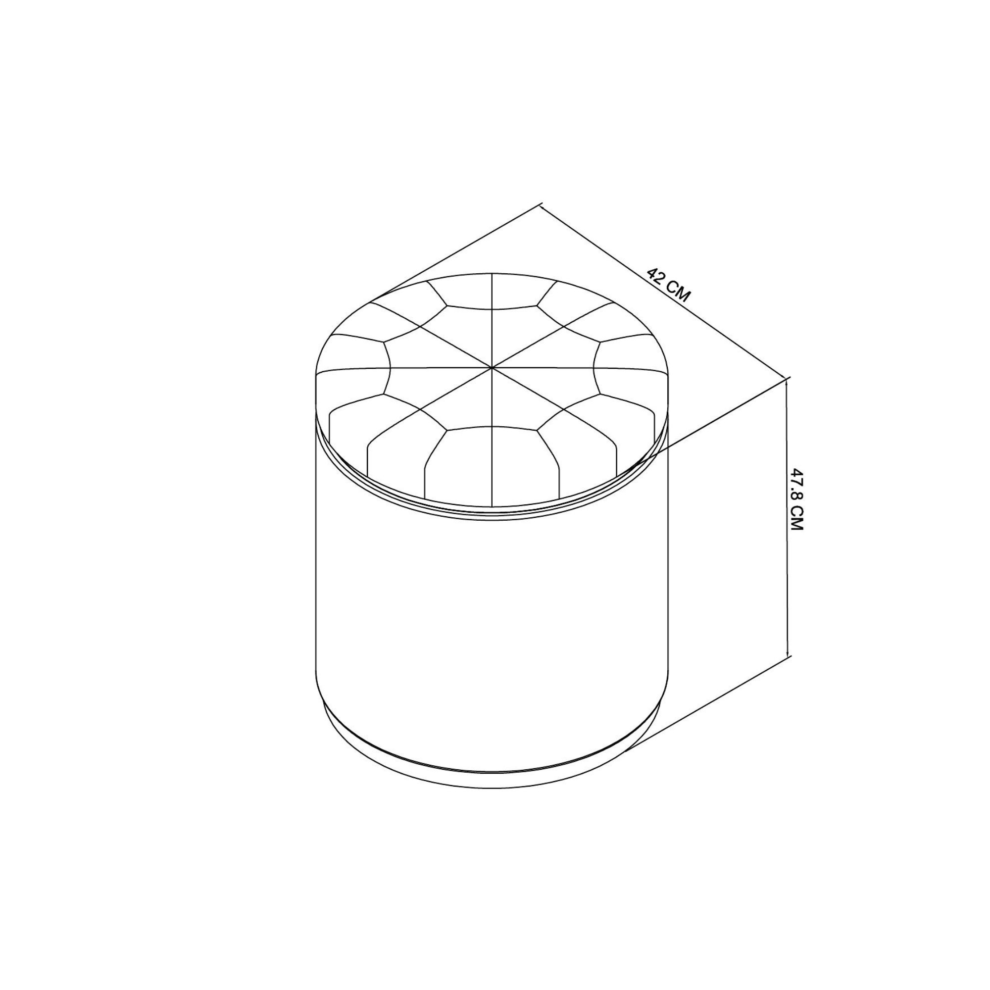 Astra - Knotty Oak Storage Stool in Pearl Velvet