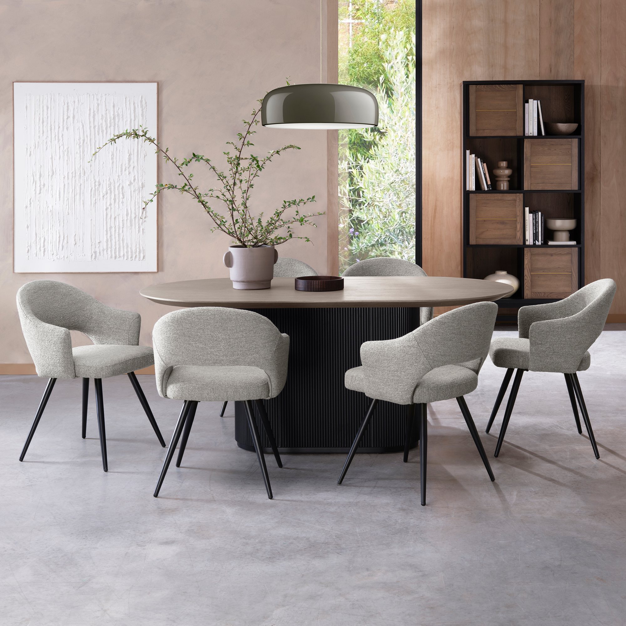 Jorge - Grey Oak Oval Dining Table