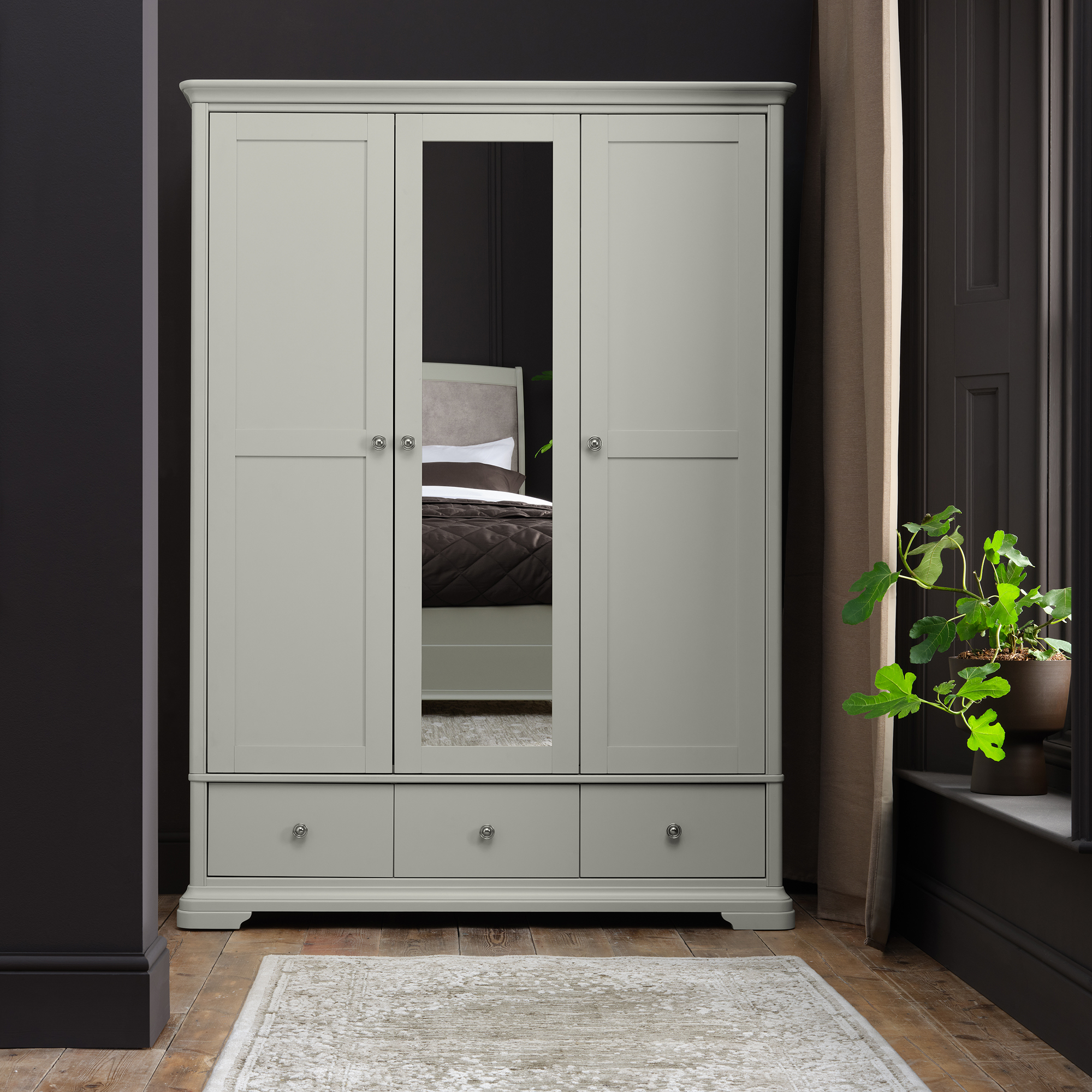 Amara - Blue Grey Triple Wardrobe