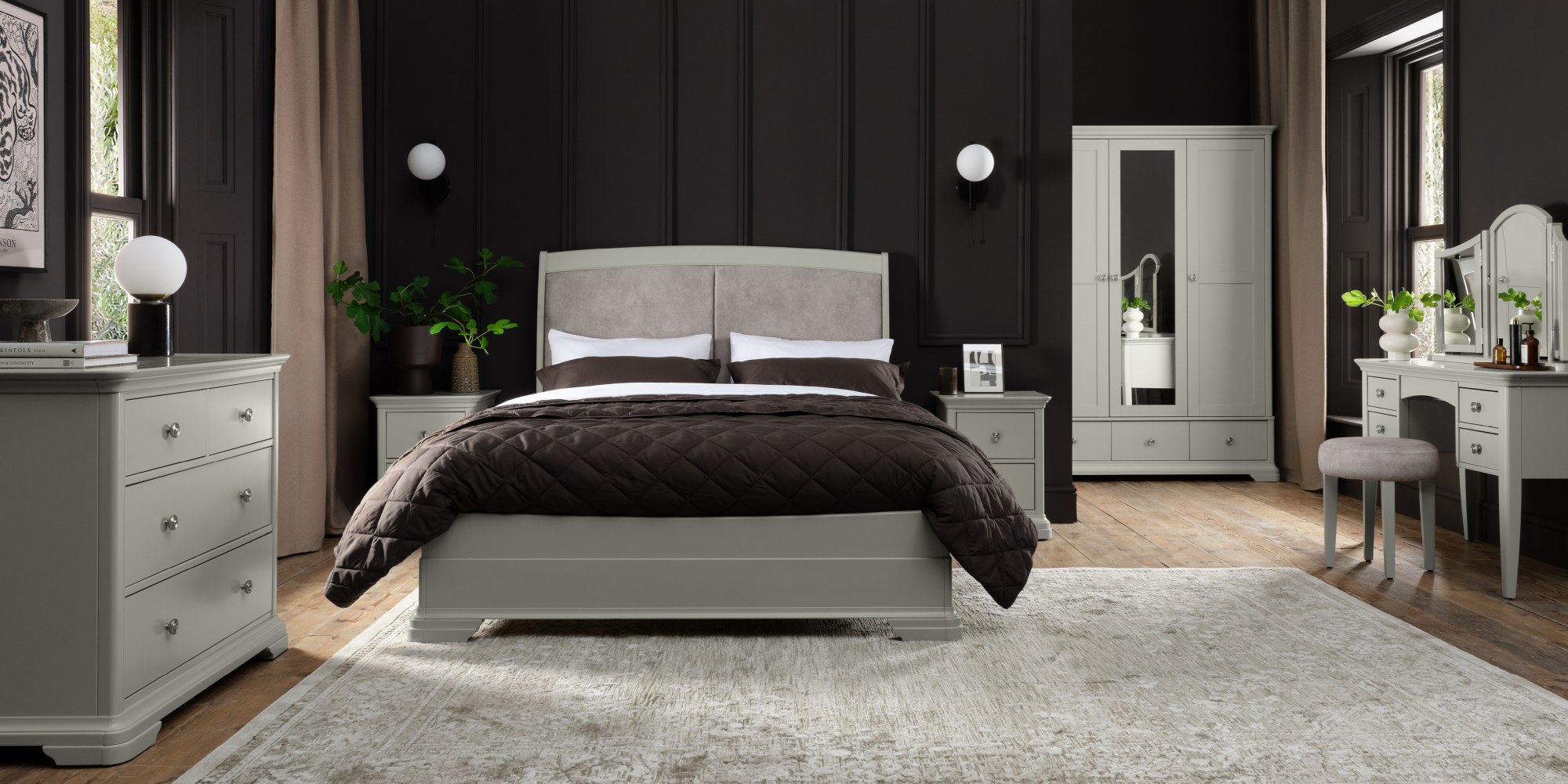 Amara - Blue Grey Triple Wardrobe