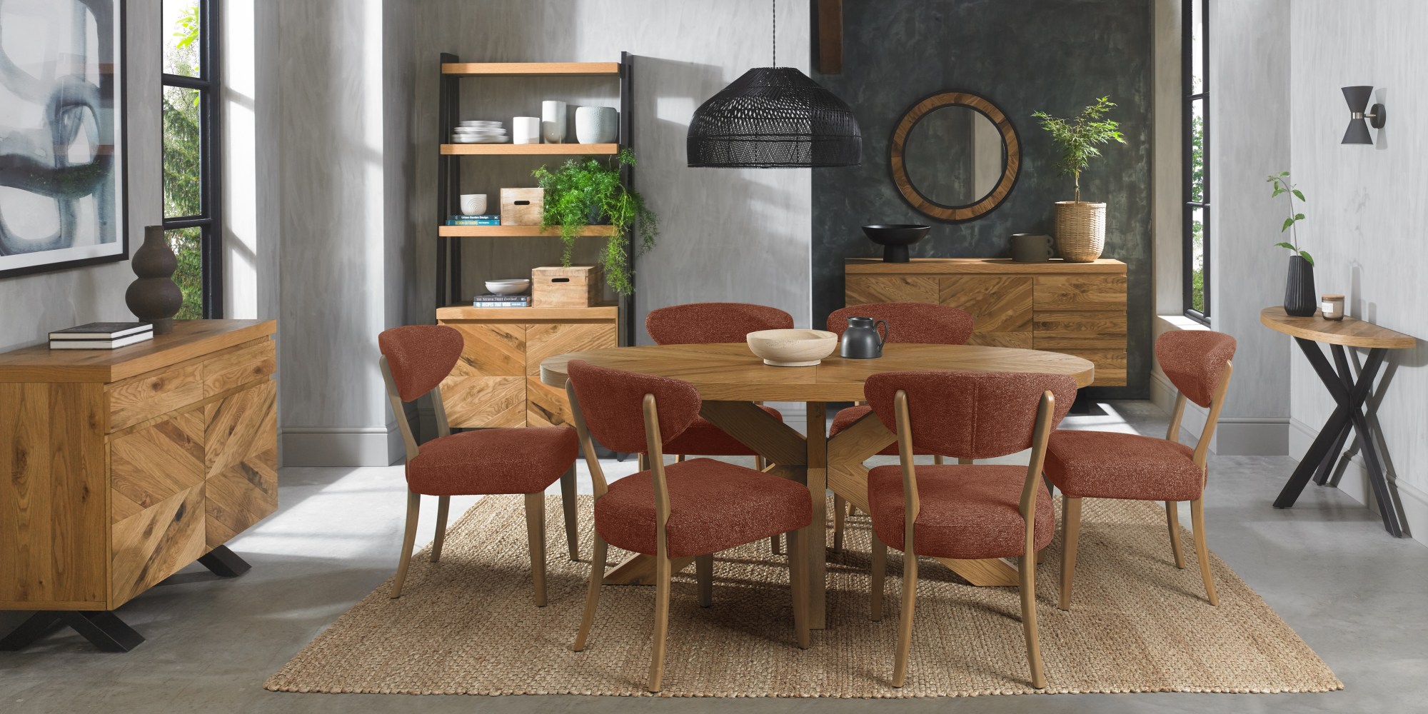 Bosco - Rustic Oak Small 6 Seater Wooden Dining Table
