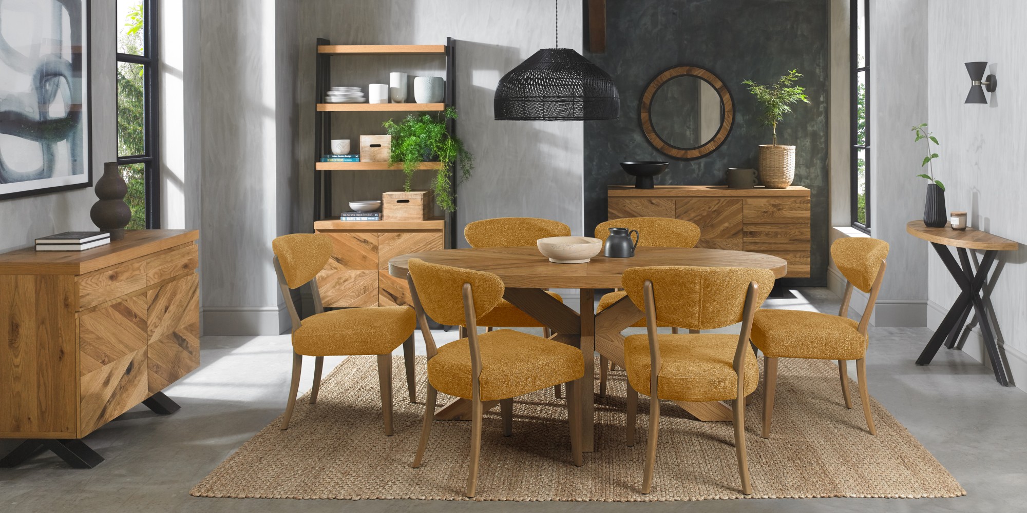 Bosco - Rustic Oak Small 6 Seater Wooden Dining Table