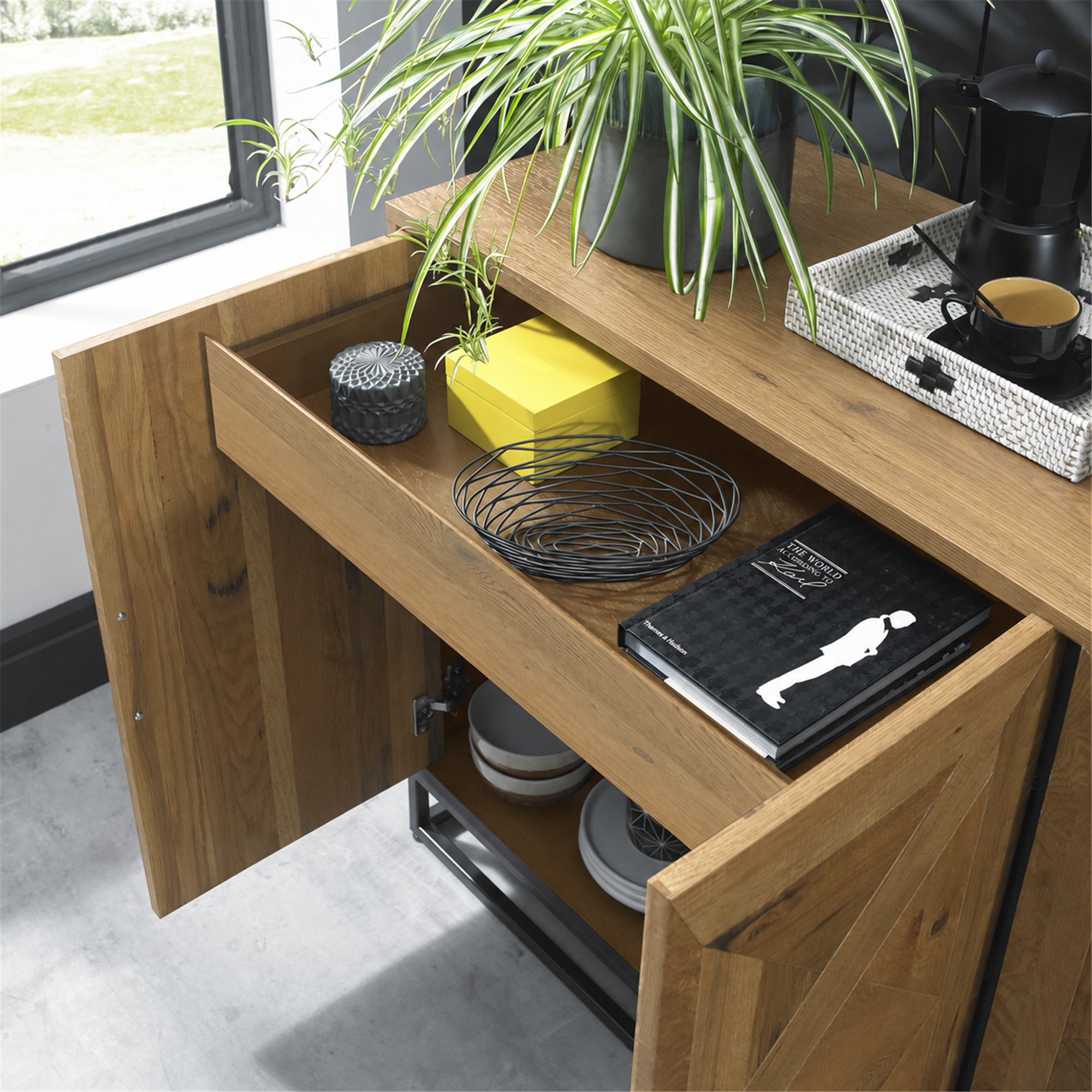 Lowry - Rustic Oak Narrow Sideboard