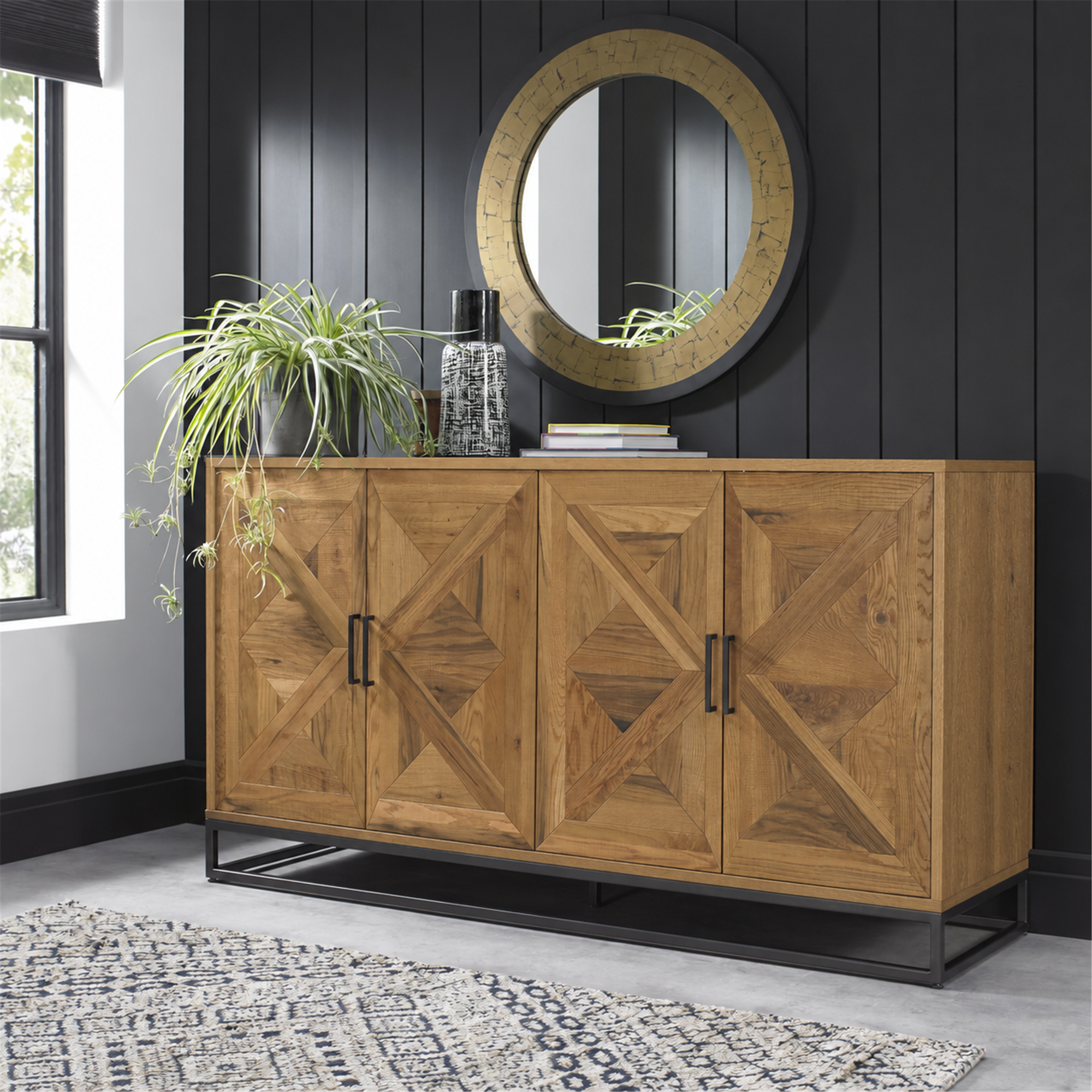 Lowry - Rustic Oak Wide Sideboard
