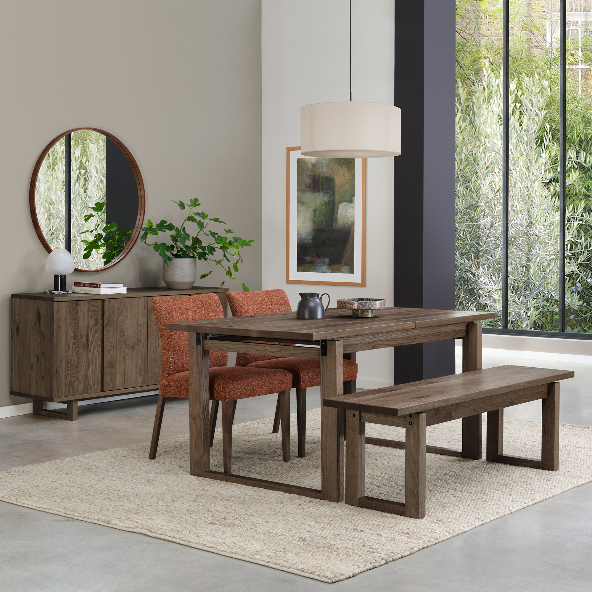 Alto - Dark Oak Dining Chair in Auburn Fabric (Pair)