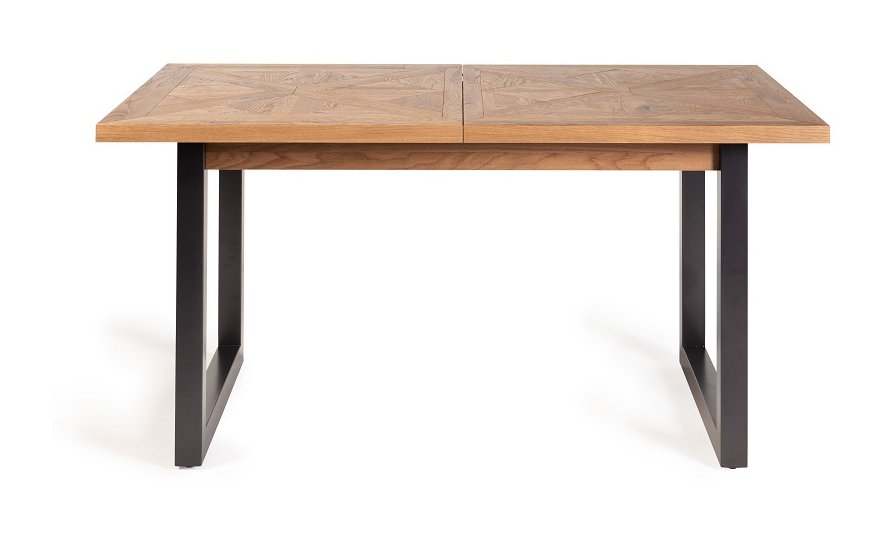 Lowry - Rustic Oak 4-6 Seater Extendable Dining Table & 4 Blue Velvet Cezanne Dining Chairs