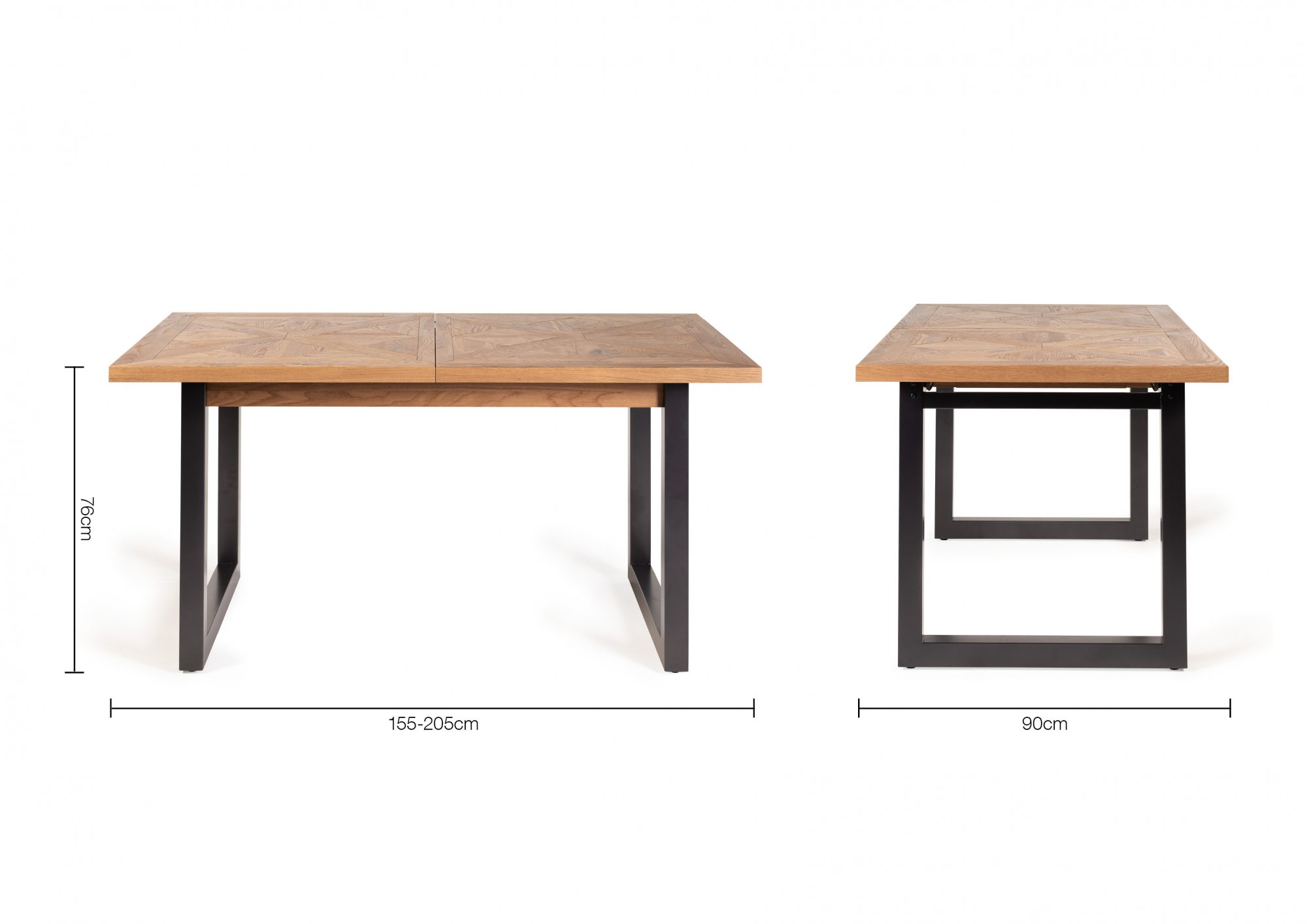 Lowry - Rustic Oak 4-6 Seater Extendable Dining Table & 4 Mustard Velvet Dali Dining Chairs