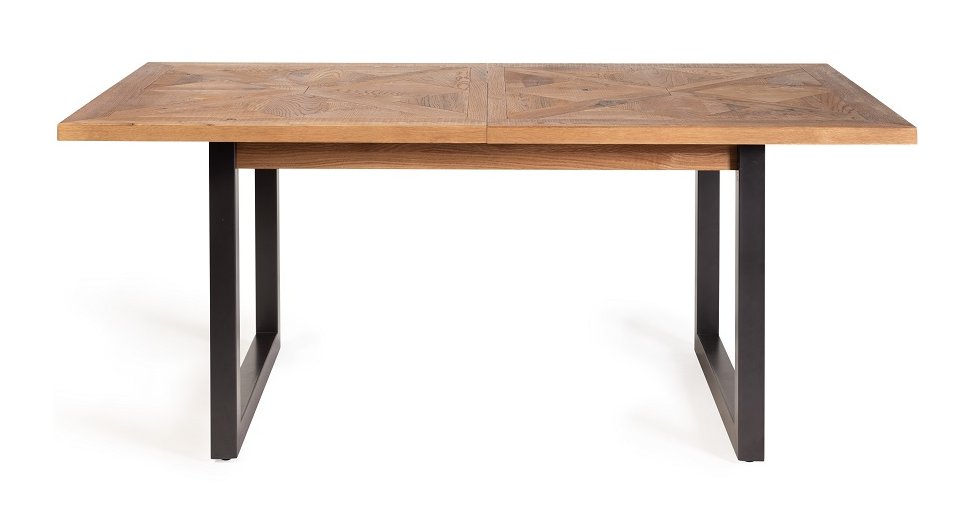 Lowry - Rustic Oak 6-8 Seater Extendable Dining Table & 6 Mustard Velvet Cezanne Dining Chairs