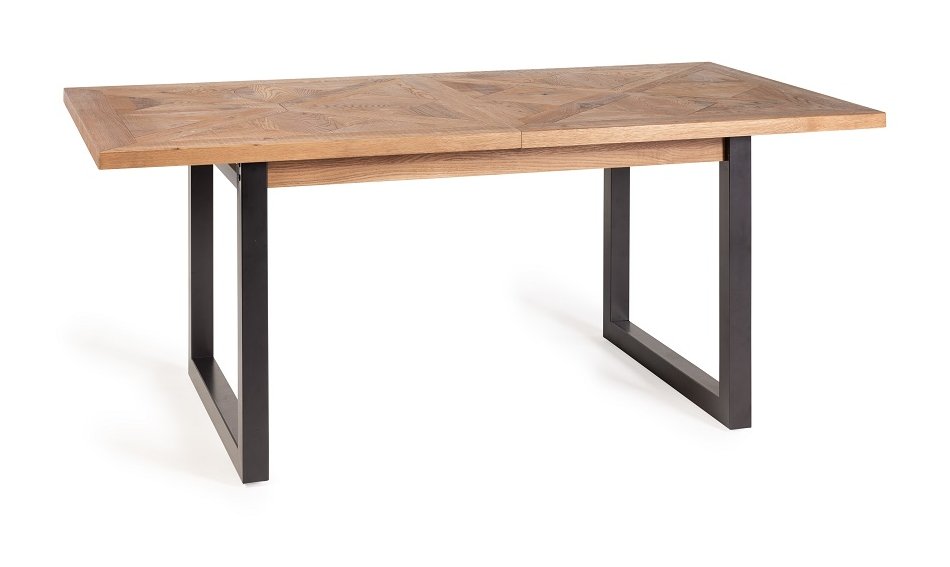 Lowry - Rustic Oak 6-8 Seater Extendable Dining Table & 6 Mustard Velvet Dali Dining Chairs