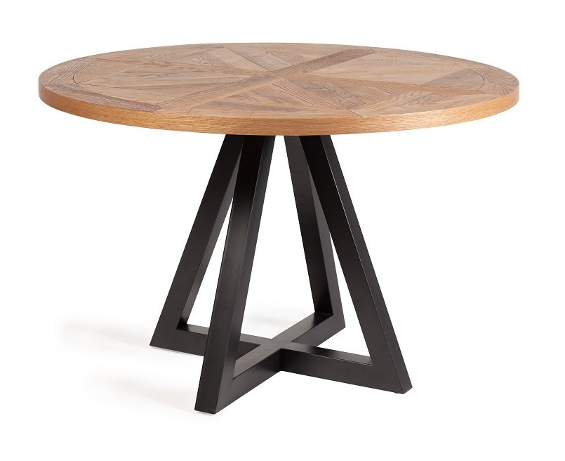 Lowry - Rustic Oak 4 Seater Dining Table & 4 Grey Velvet Cezanne Dining Chairs