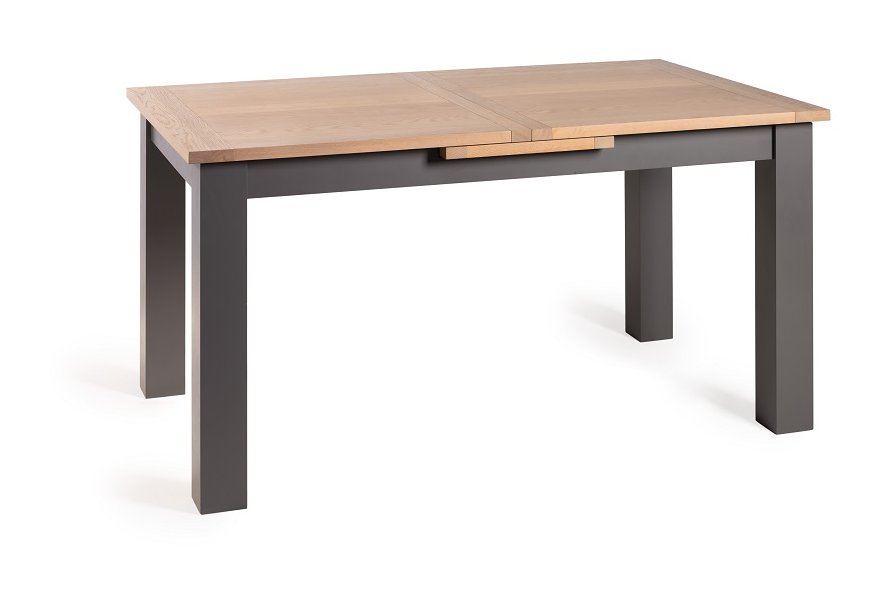 Hopper - Scandi Oak 4-6 Seater Extendable Dining Table & 4 Grey Eriksen Dining Chairs