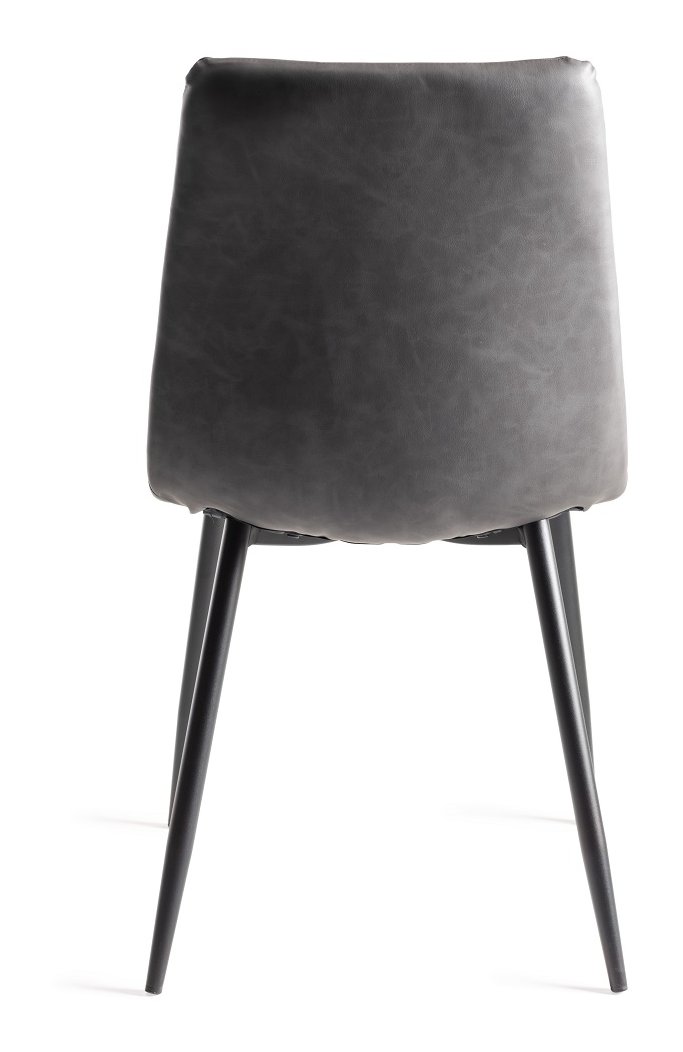 Mondrian - Dining Chair in Dark Grey Faux Leather (Pair)