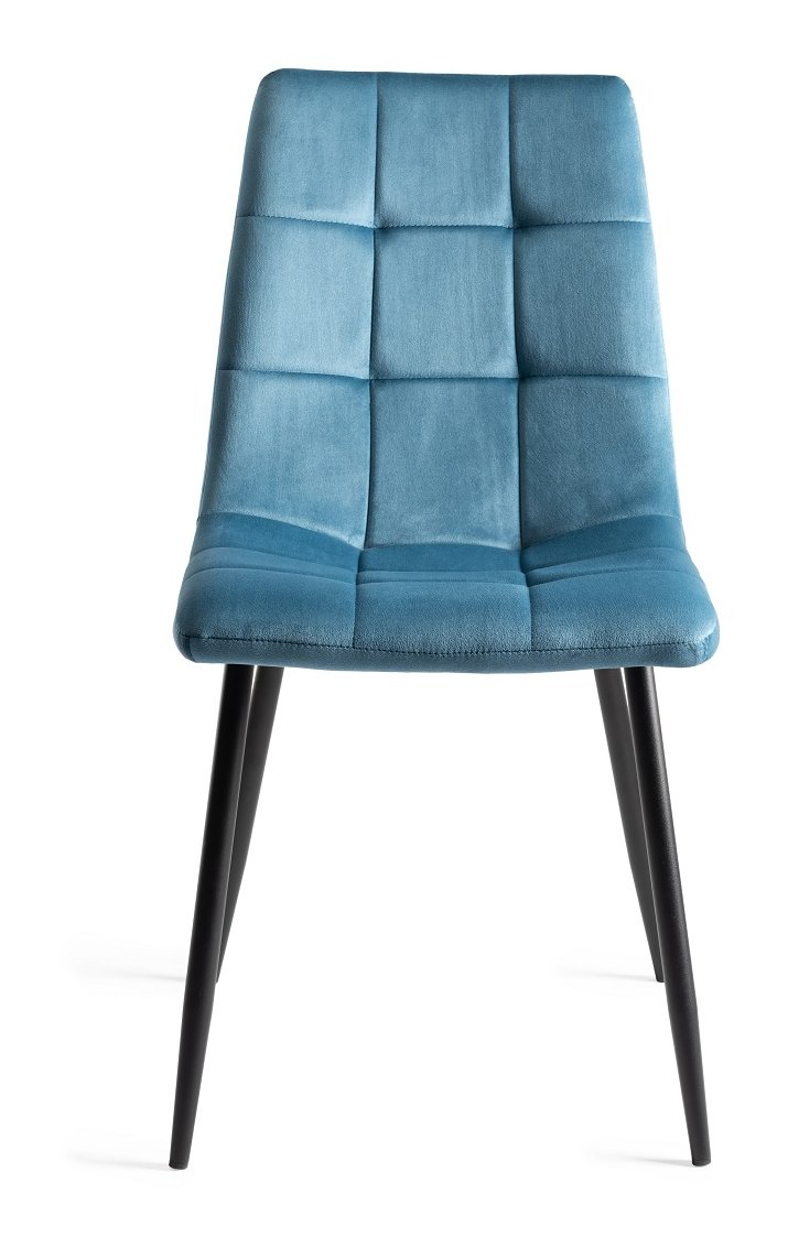 Mondrian - Dining Chair in Petrol Blue Velvet (Pair)