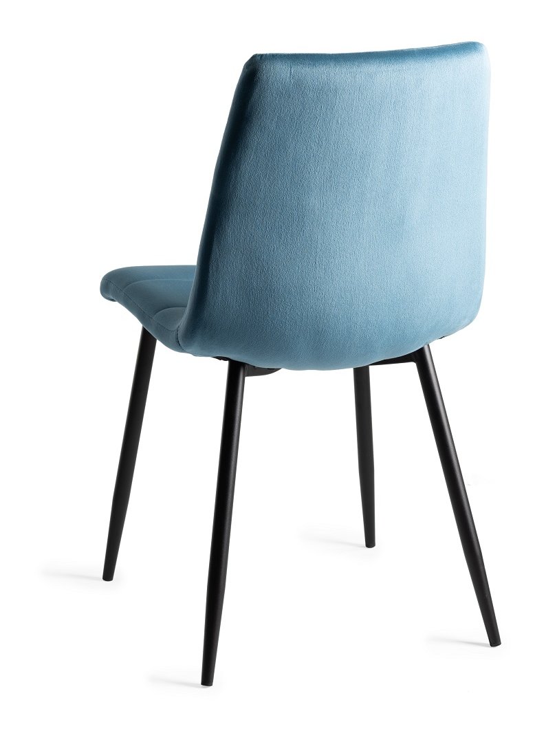 Mondrian - Dining Chair in Petrol Blue Velvet (Pair)