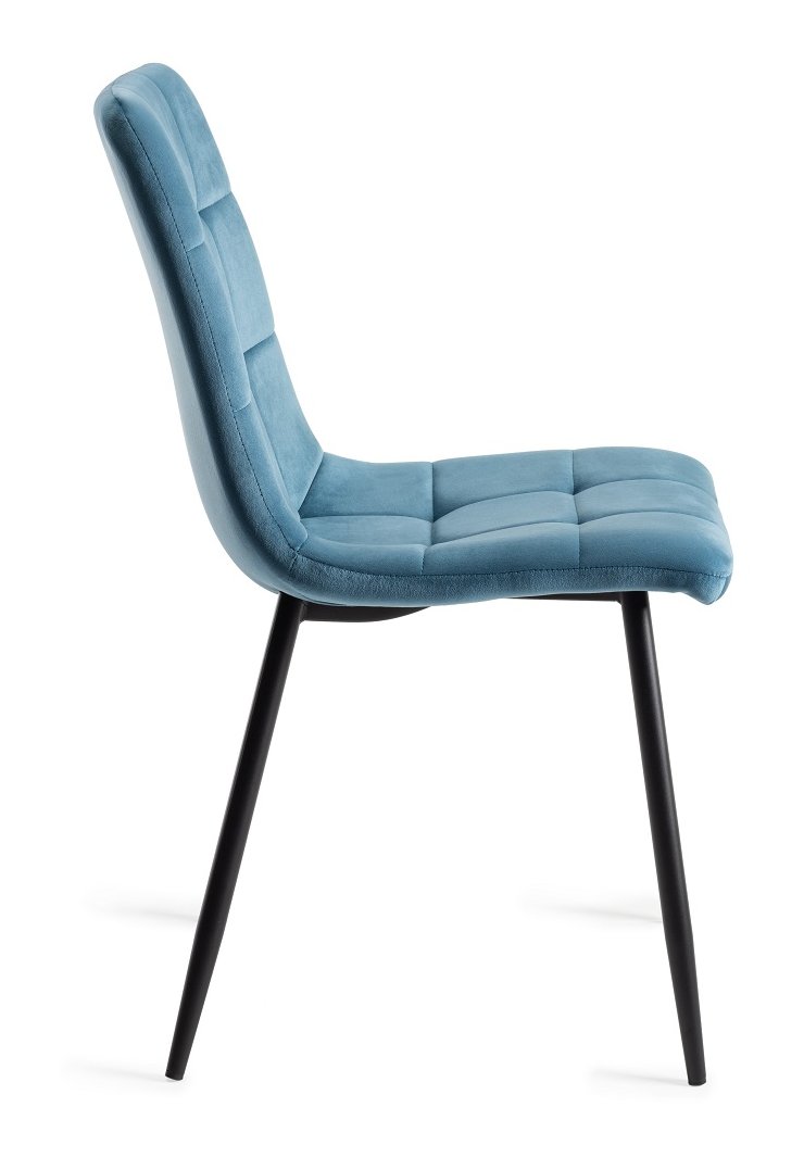 Mondrian - Dining Chair in Petrol Blue Velvet (Pair)
