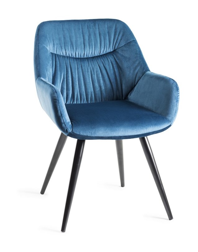 Turner - Weathered Oak 4-6 Seater Extendable Dining Table & 4 Blue Velvet Dali Dining Chairs