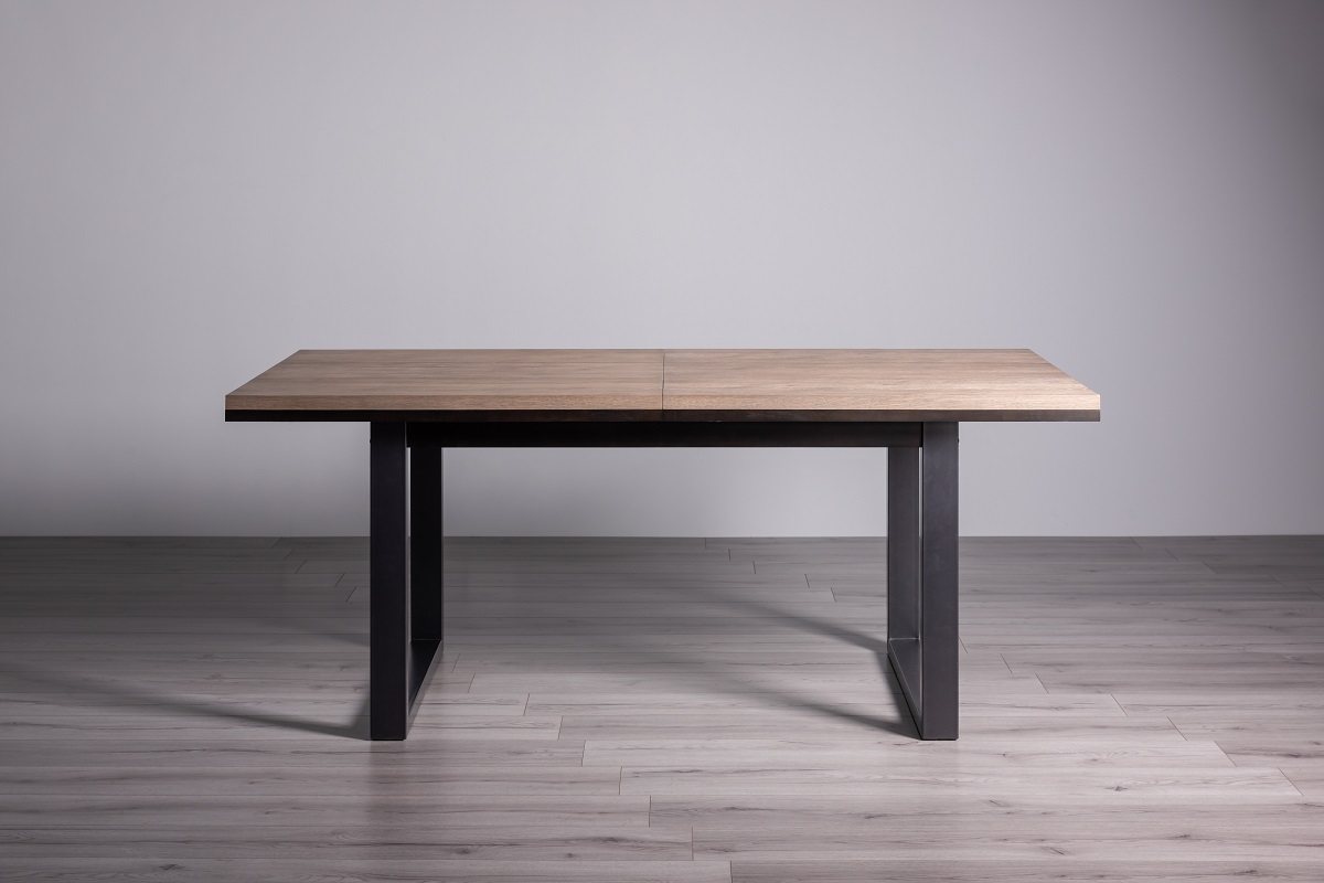 Turner - Weathered Oak 6-8 Seater Extendable Table & 6 Grey Velvet Cezanne Dining Chairs