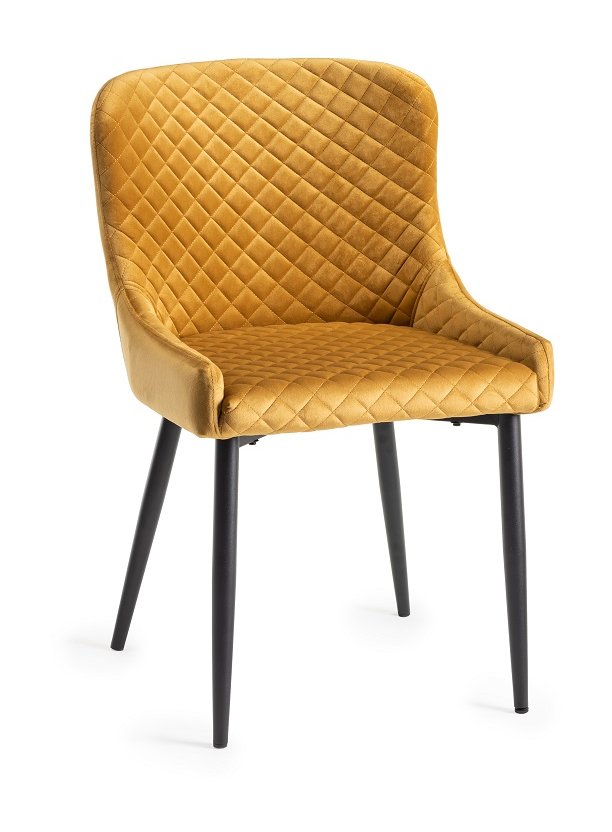 Turner - Weathered Oak 6-8 Seater Extendable Table & 6 Mustard Velvet Cezanne Dining Chairs