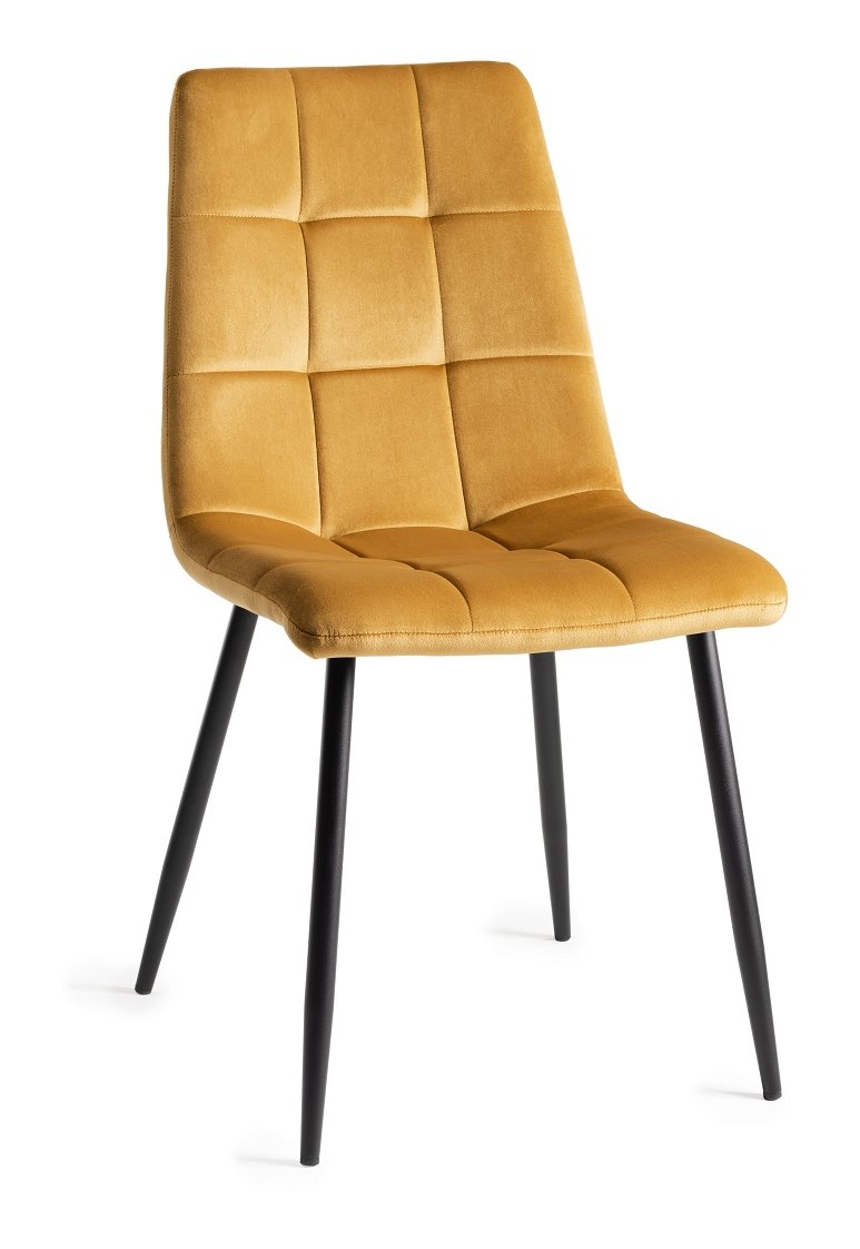 Mondrian - Dining Chair in Mustard Velvet (Pair)
