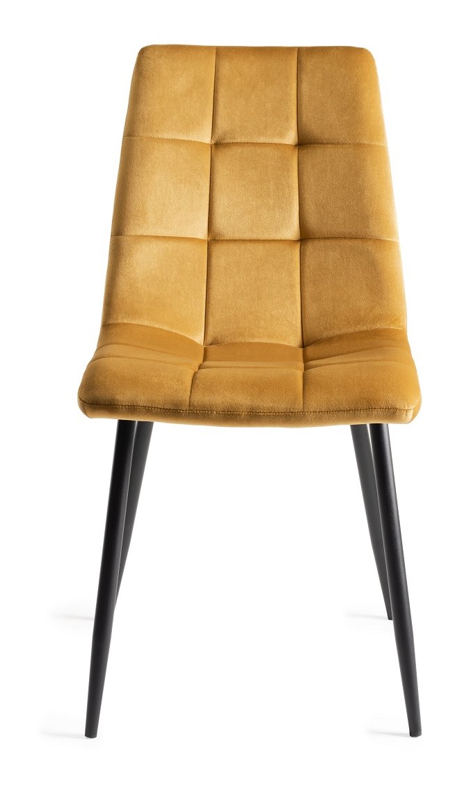 Mondrian - Dining Chair in Mustard Velvet (Pair)