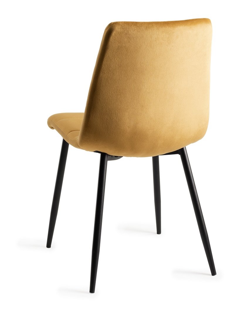 Mondrian - Dining Chair in Mustard Velvet (Pair)