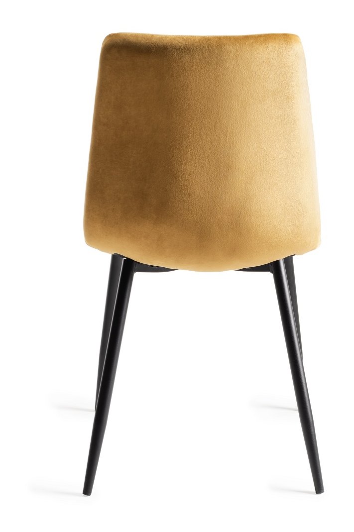 Mondrian - Dining Chair in Mustard Velvet (Pair)