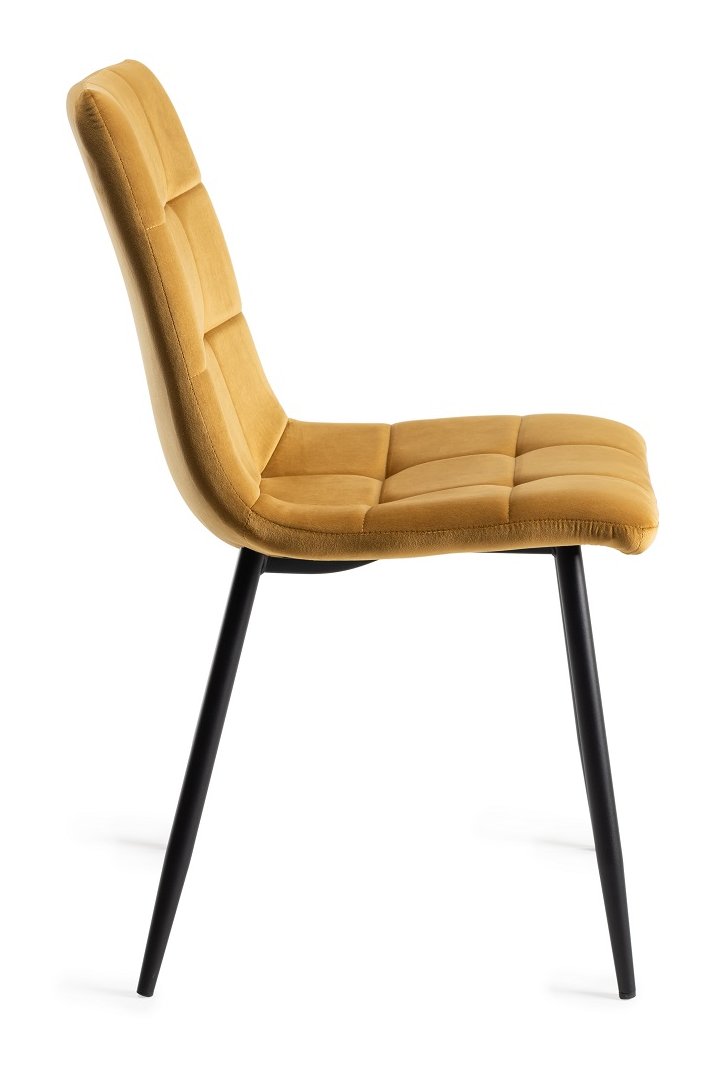 Mondrian - Dining Chair in Mustard Velvet (Pair)