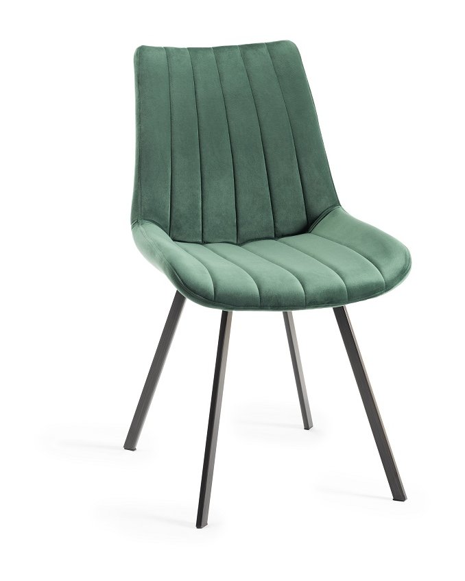 Turner - Weathered Oak 6-8 Seater Extendable Table & 6 Green Velvet Fontana Dining Chairs