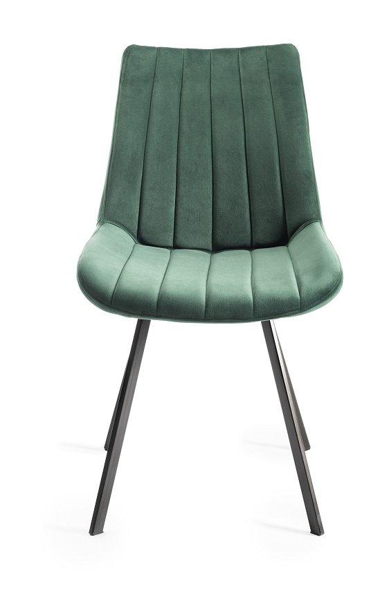 Turner - Weathered Oak 6-8 Seater Extendable Table & 6 Green Velvet Fontana Dining Chairs