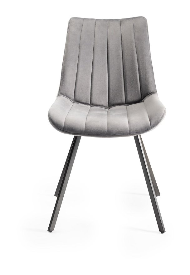 Turner - Weathered Oak 6-8 Seater Extendable Table & 6 Grey Velvet Fontana Dining Chairs