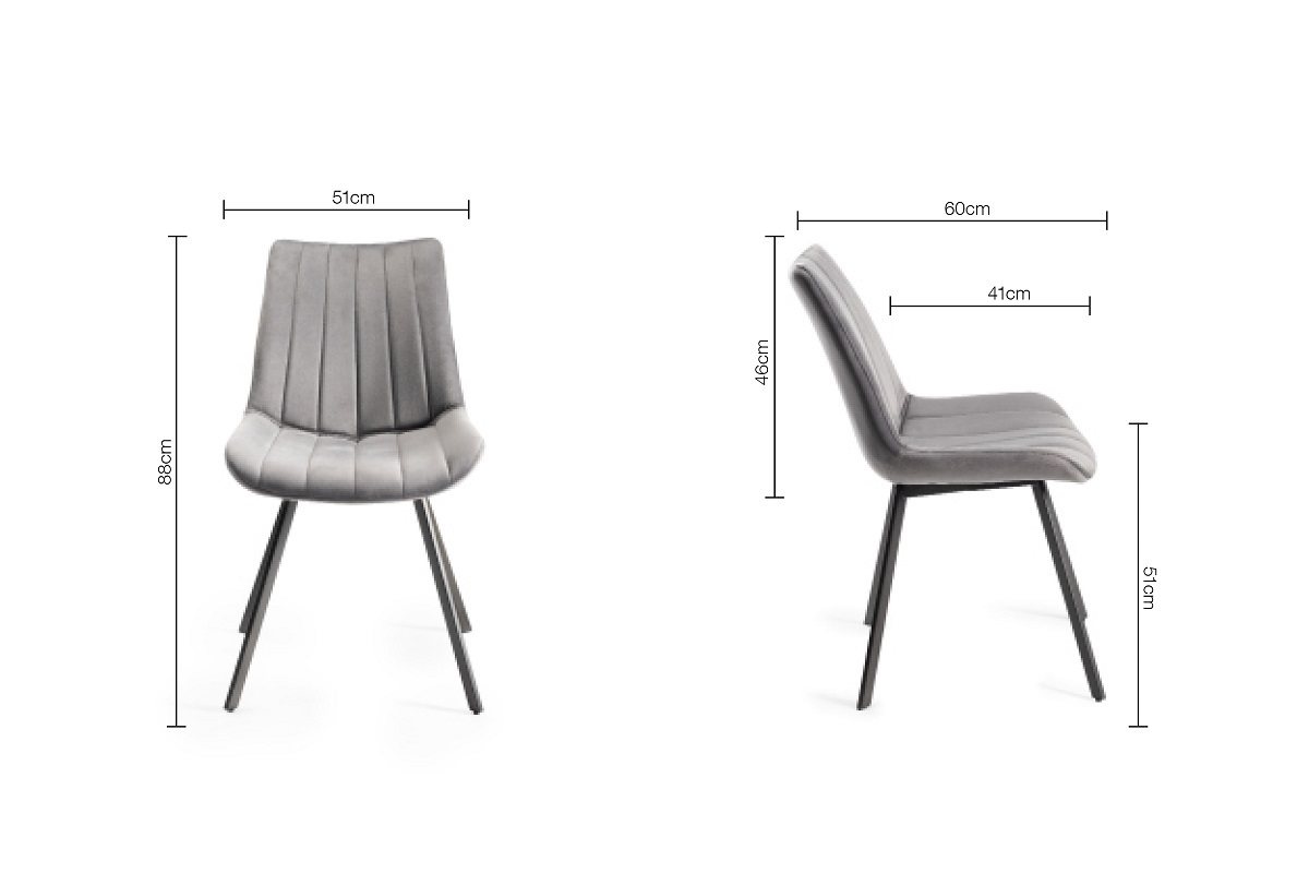 Turner - Weathered Oak 6-8 Seater Extendable Table & 6 Grey Velvet Fontana Dining Chairs