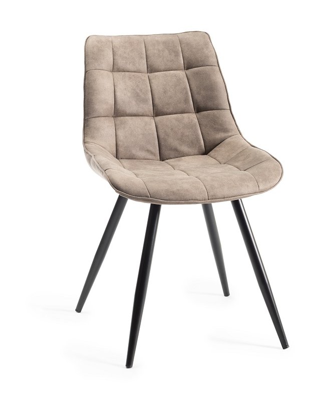 Turner - Weathered Oak 6-8 Seater Extendable Table & 6 Tan Faux Suede Seurat Dining Chairs