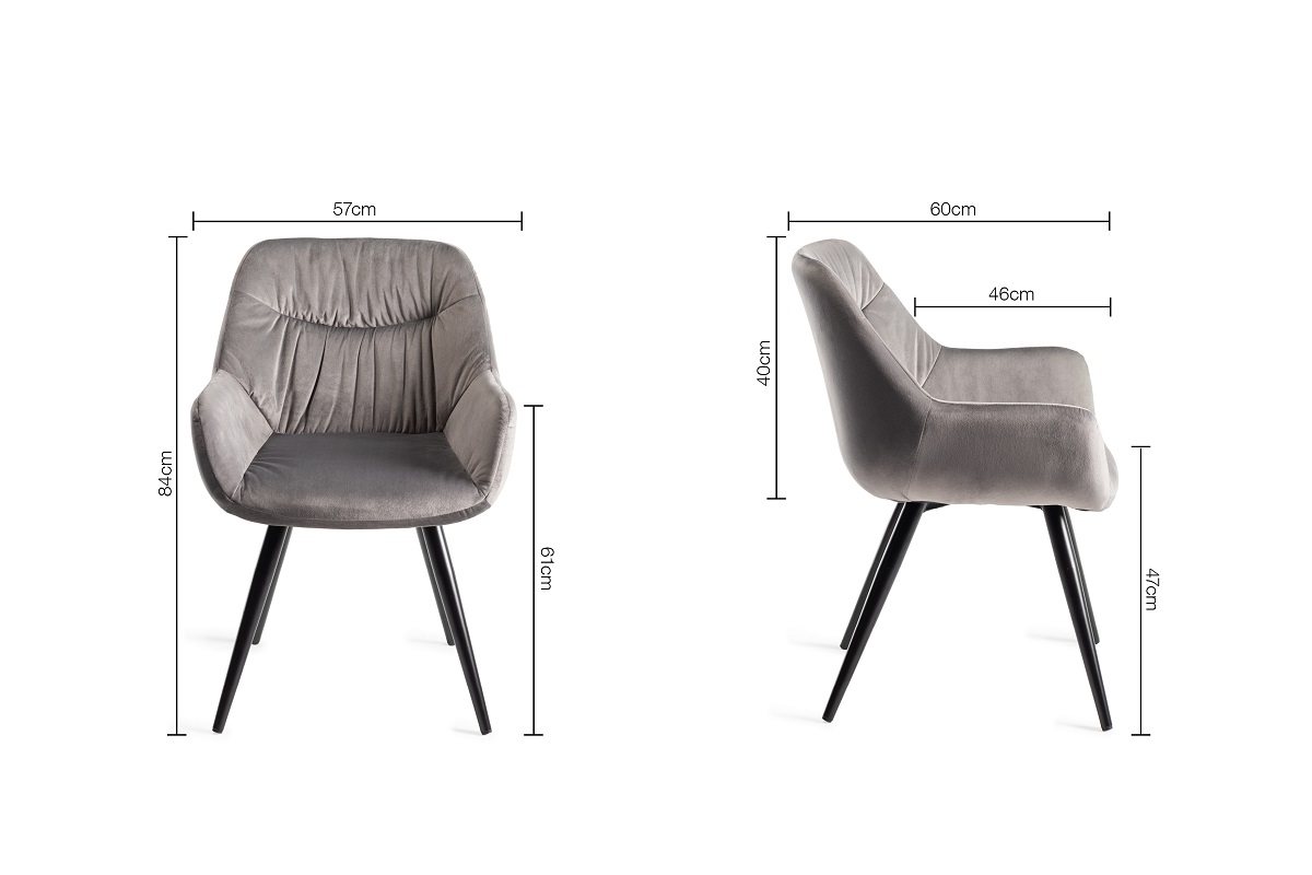 Turner - Weathered Oak 6-8 Seater Extendable Dining Table & 6 Grey Velvet Dali Dining Chairs