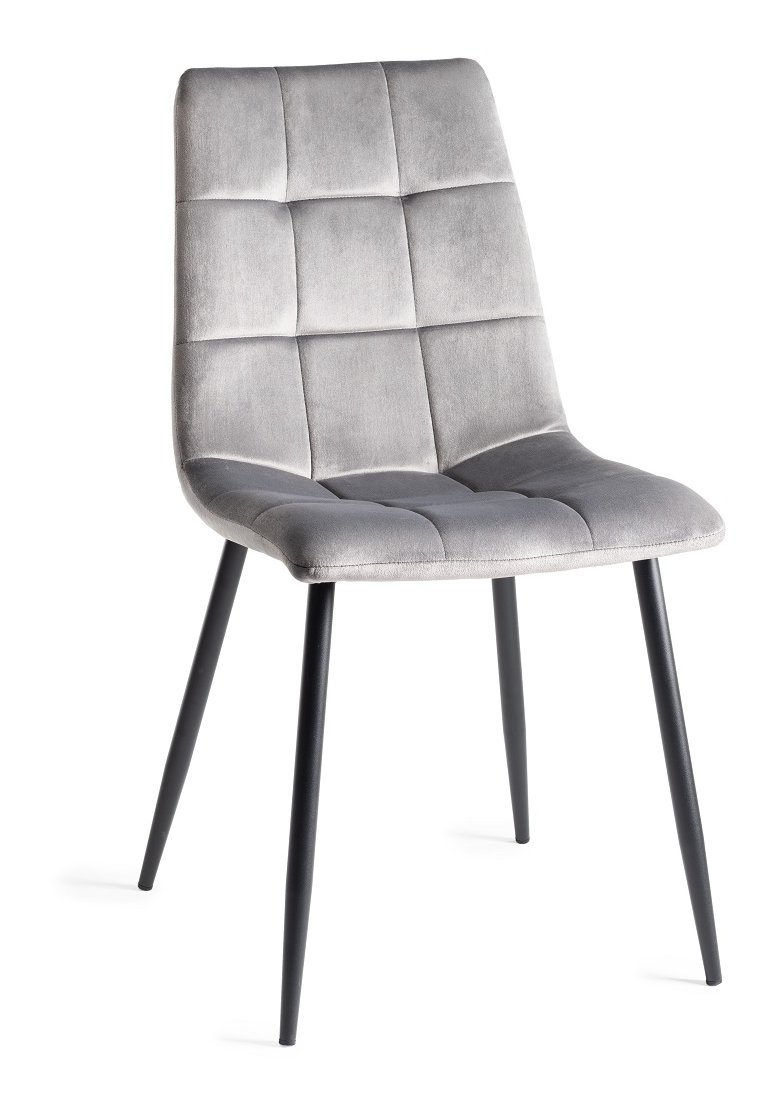 Mondrian - Dining Chair in Light Grey Velvet (Pair)