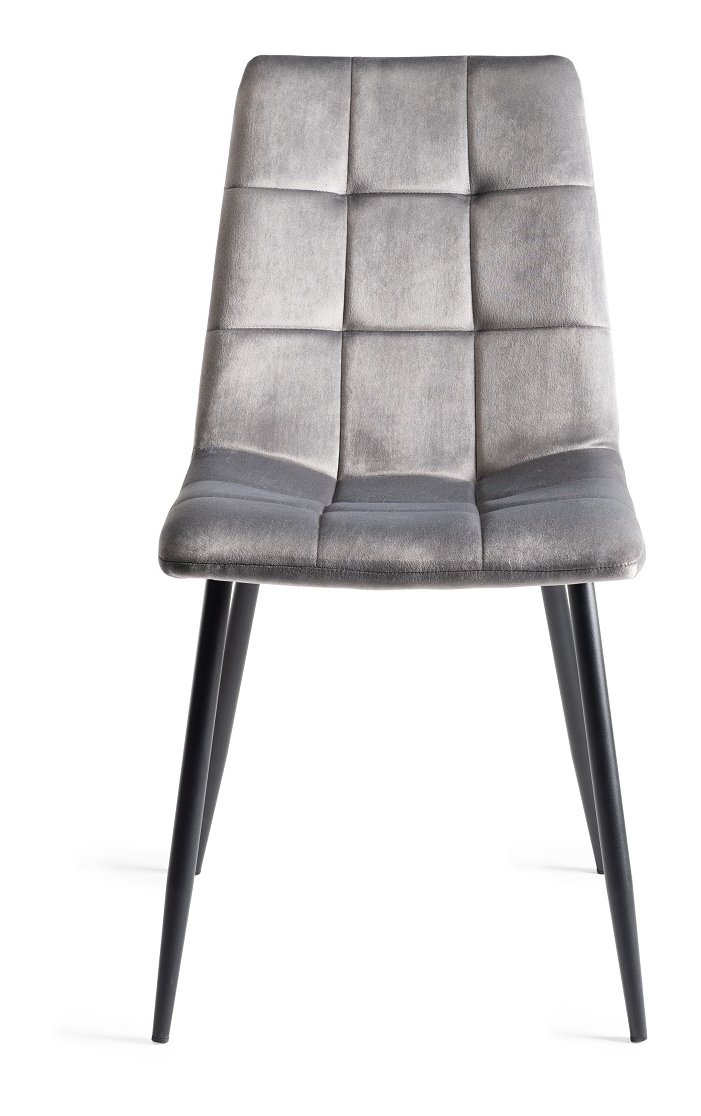 Mondrian - Dining Chair in Light Grey Velvet (Pair)
