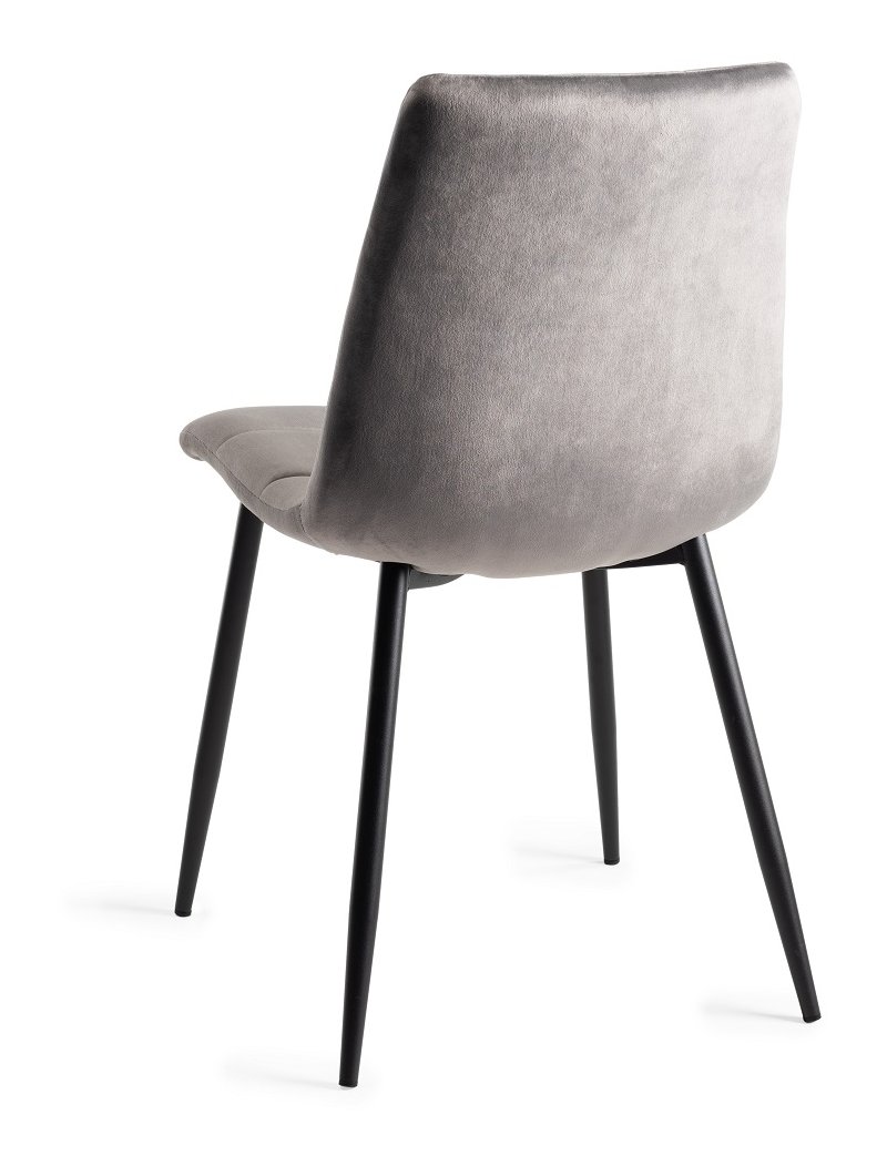 Mondrian - Dining Chair in Light Grey Velvet (Pair)