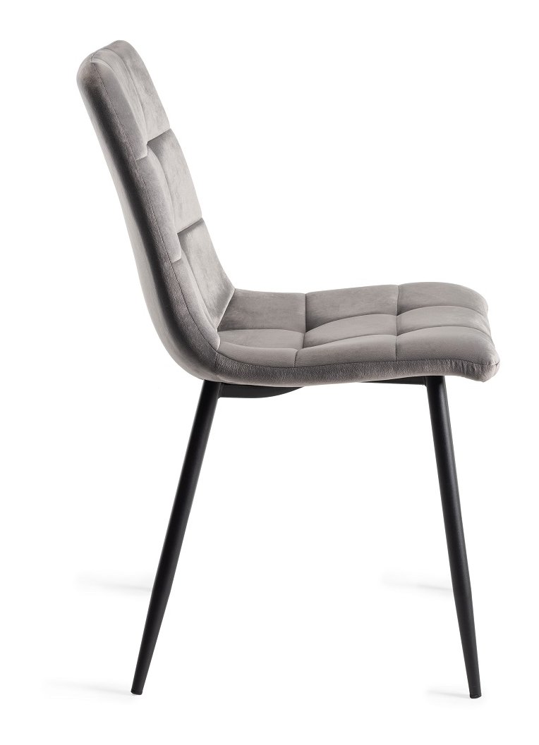 Mondrian - Dining Chair in Light Grey Velvet (Pair)